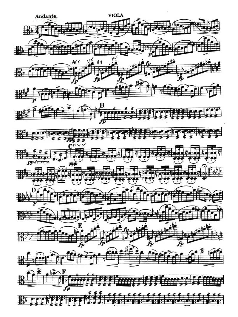 TROUT-QUARTET（中提琴谱）