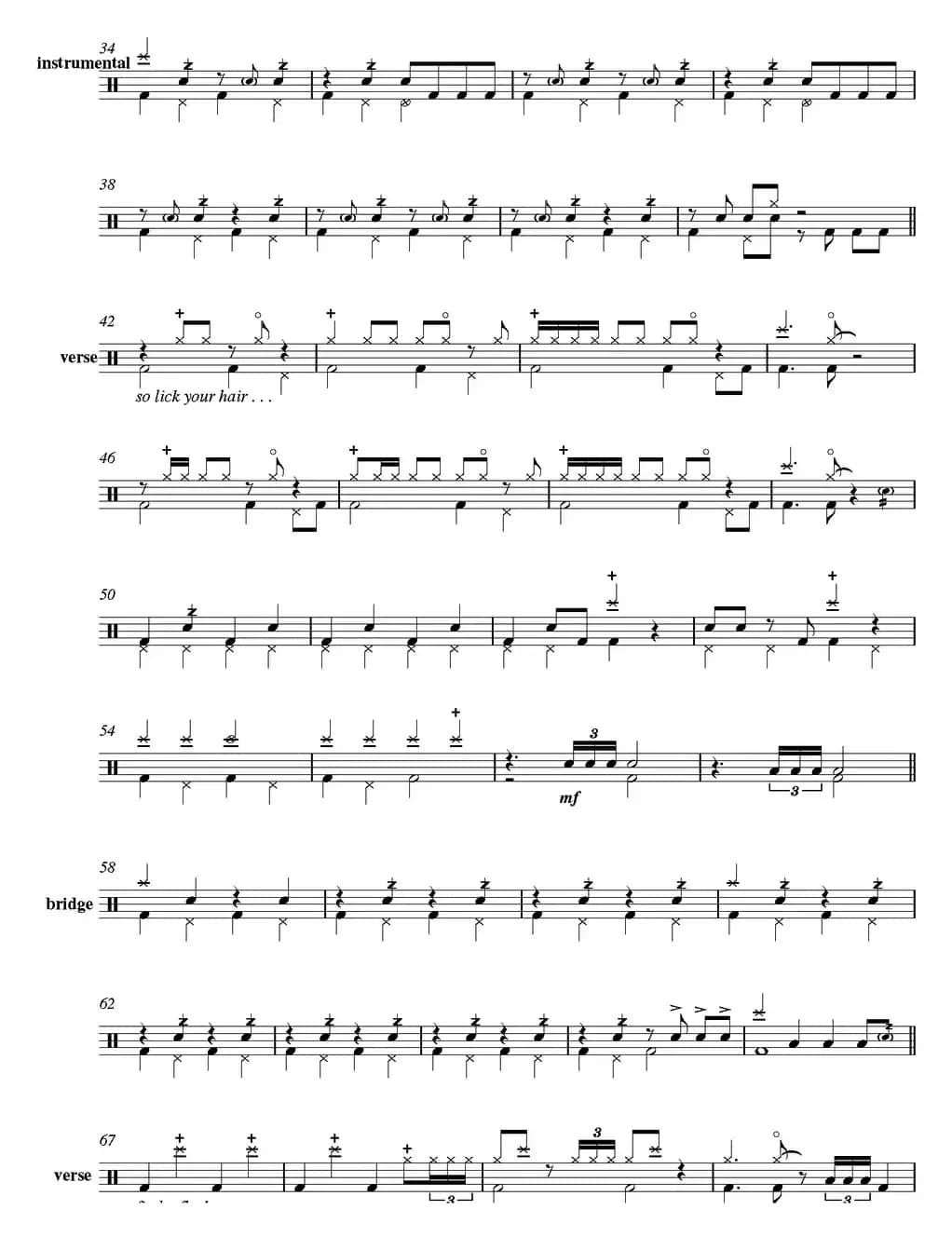 爵士鼓谱：Chicago - all that jazz