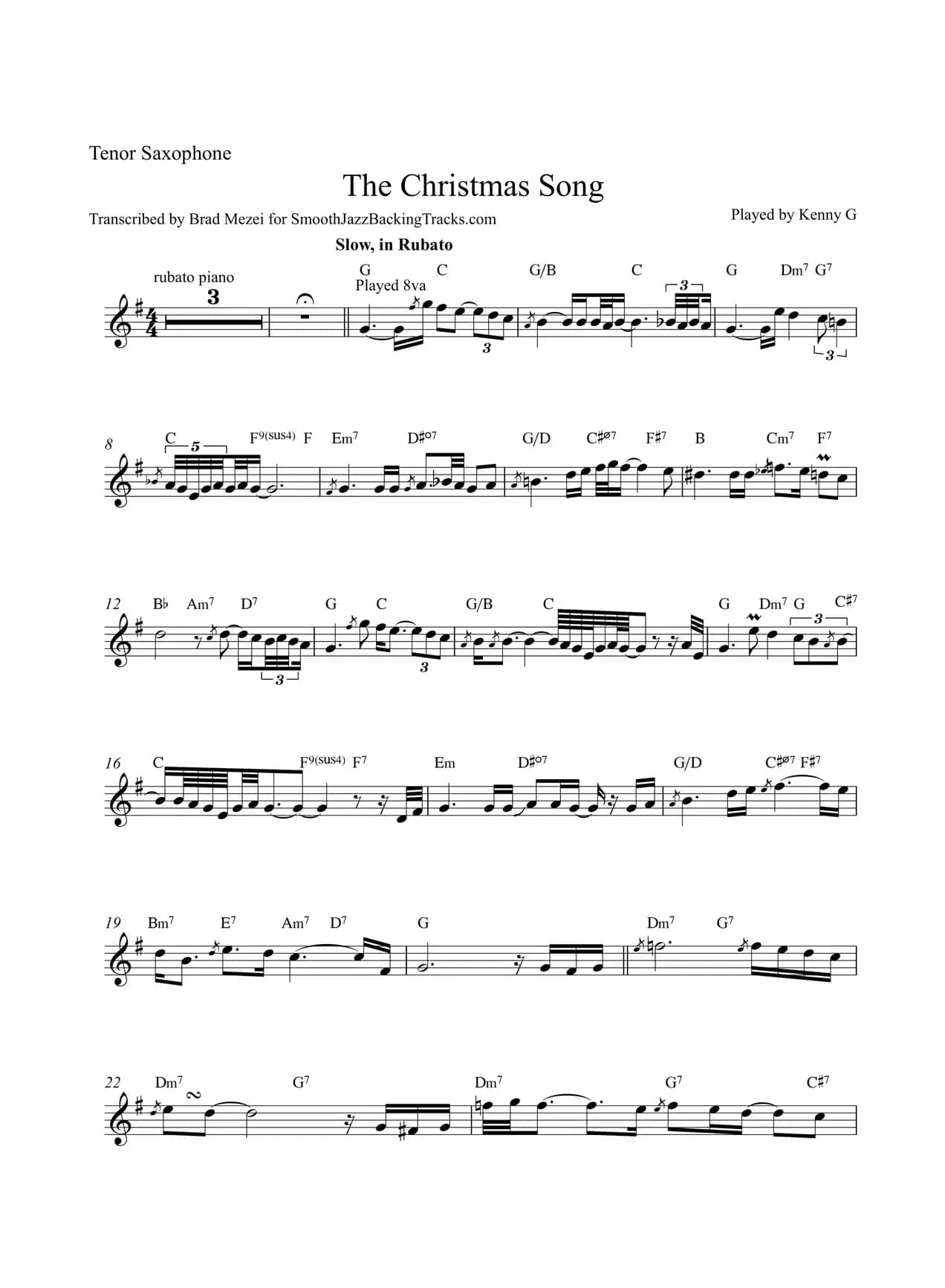 The Christmas Song（次中音萨克斯）