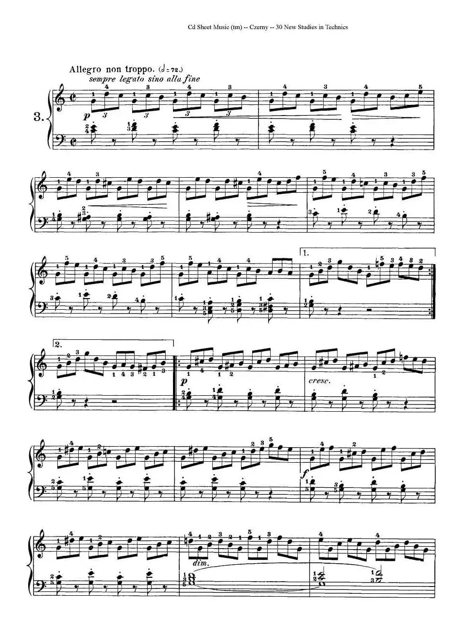 Czerny - 30 New Studies - 3（车尔尼Op849 - 30首练习曲）