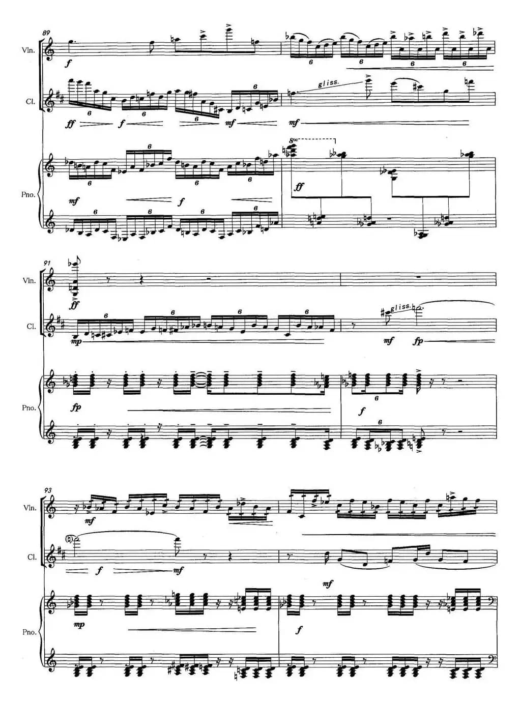 春醒（为小提琴，单簧管和钢琴而作）