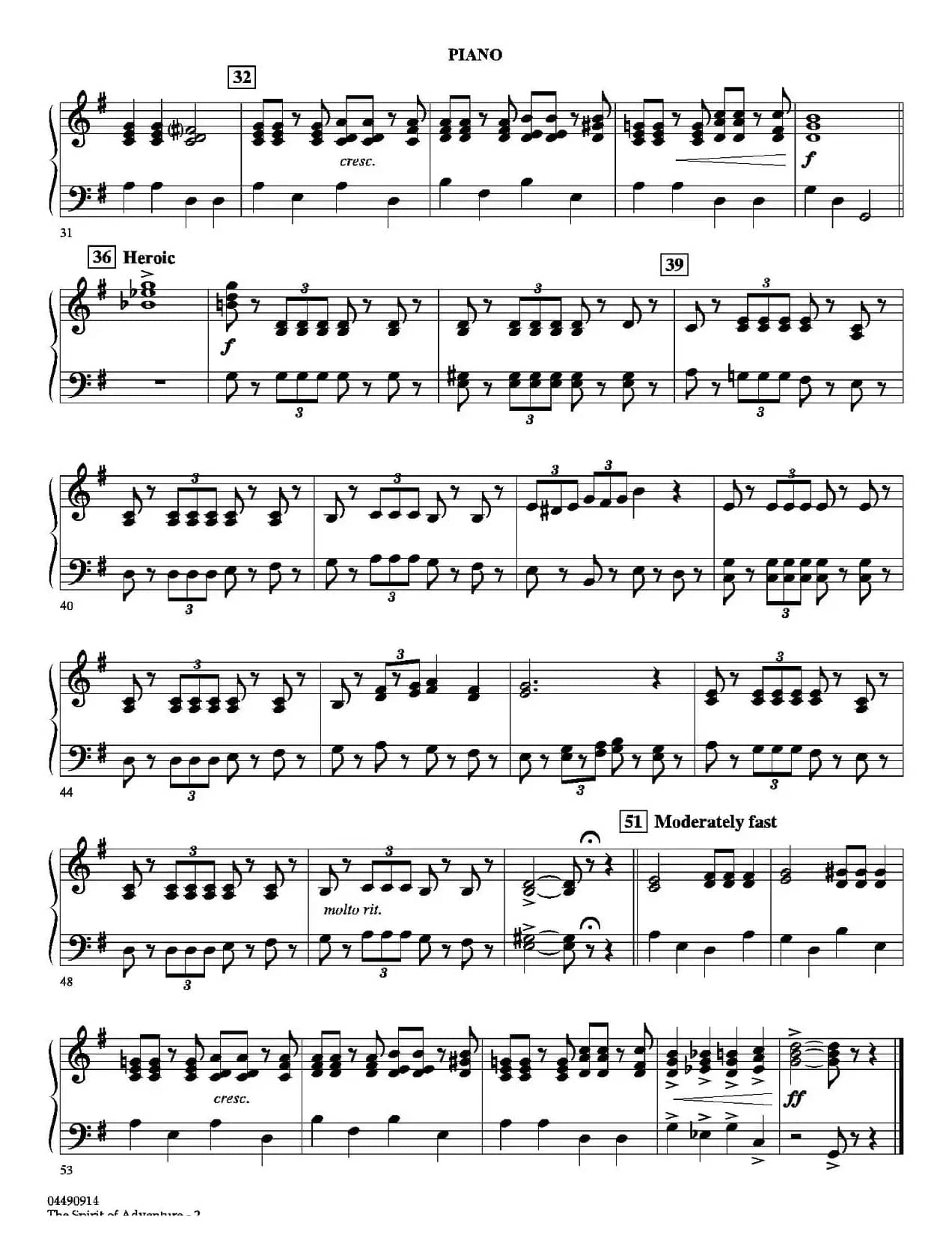 The Spirit of Adventure（交响弦乐团分谱）