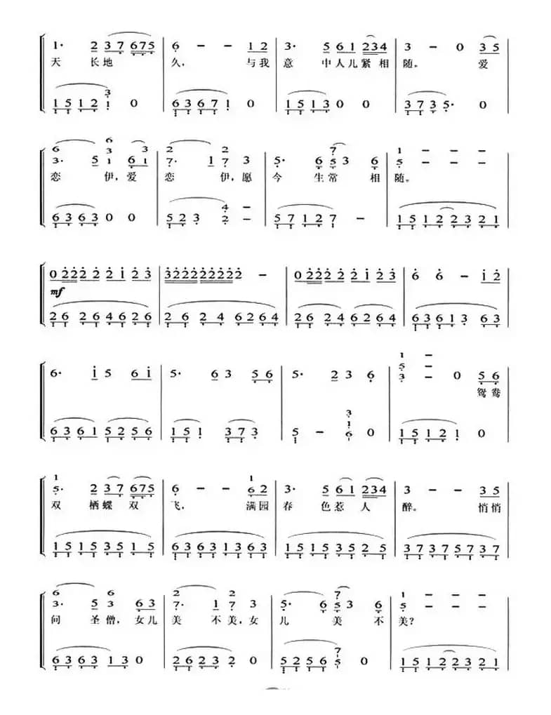 女儿情（弹唱谱）