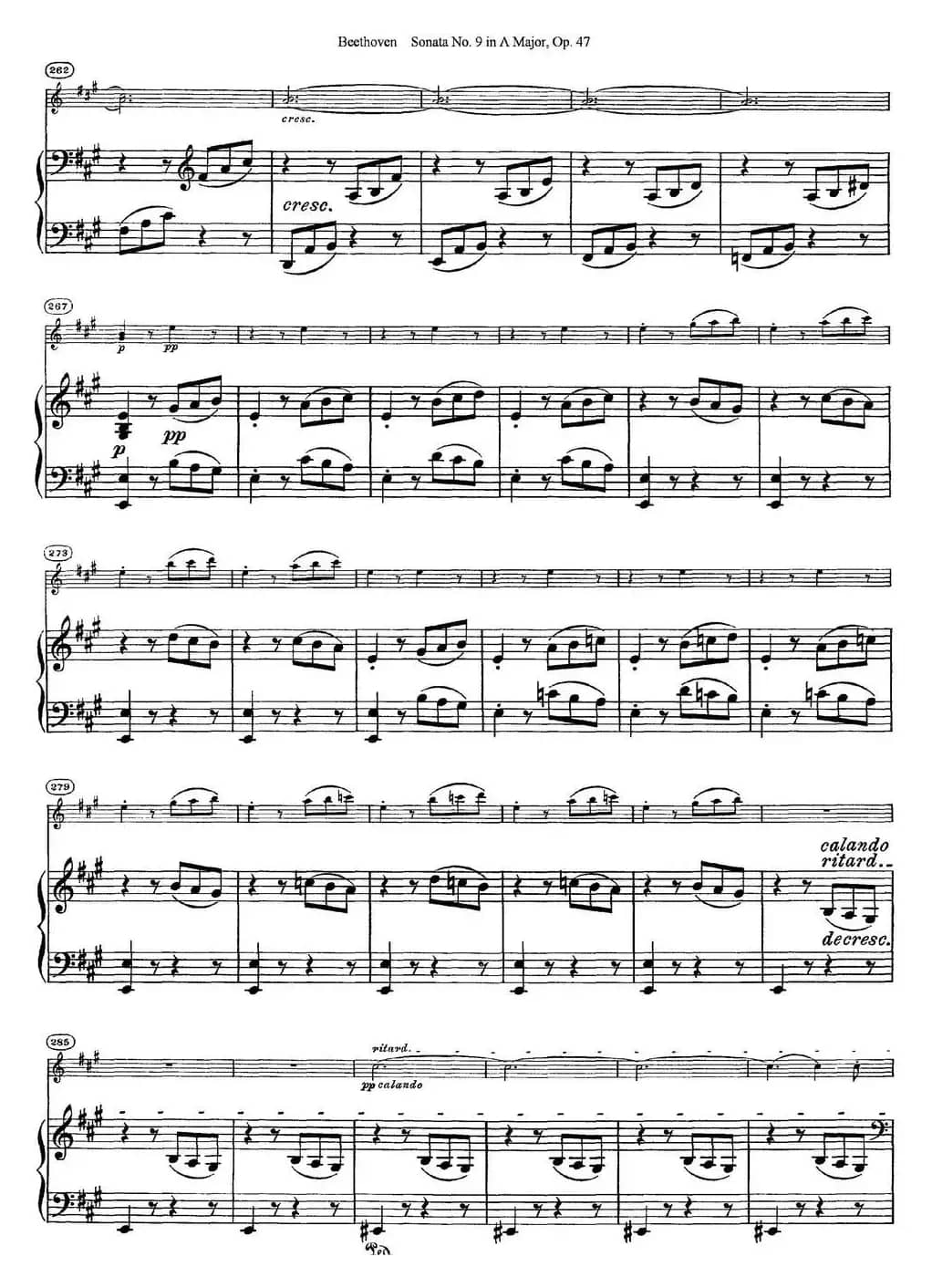 Violin Sonata No.9 in A Major Op.47（小提琴+钢琴伴奏）