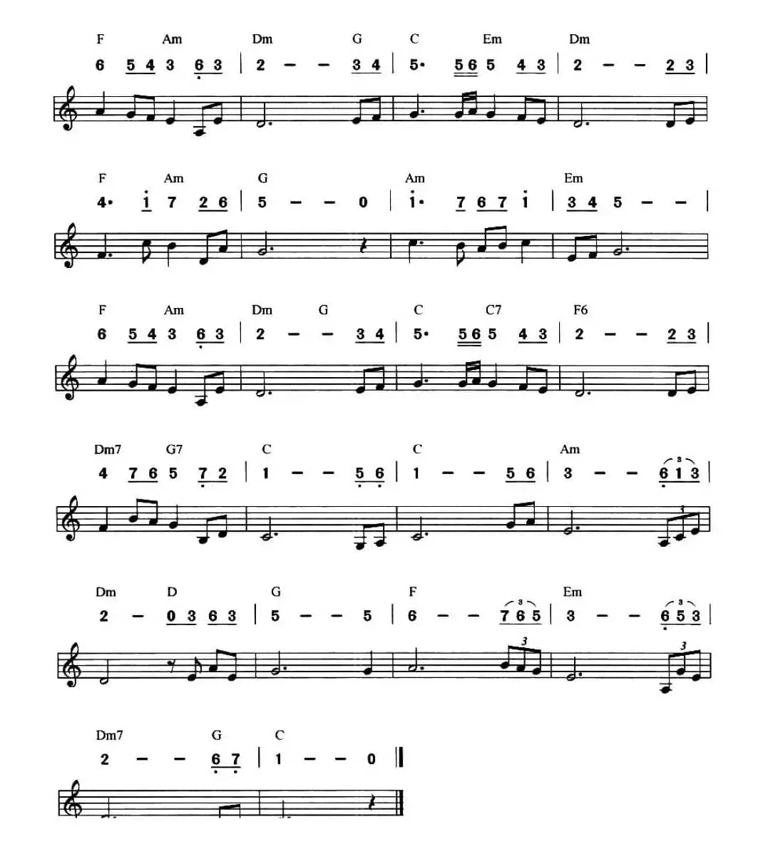 在水一方（线简谱混排版）