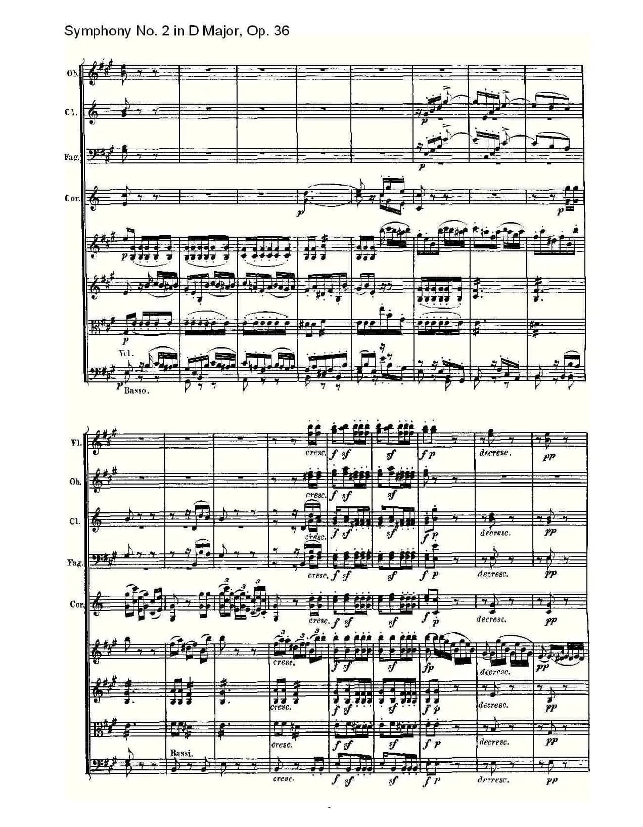 D大调第二交响曲 Op.36 第二乐章