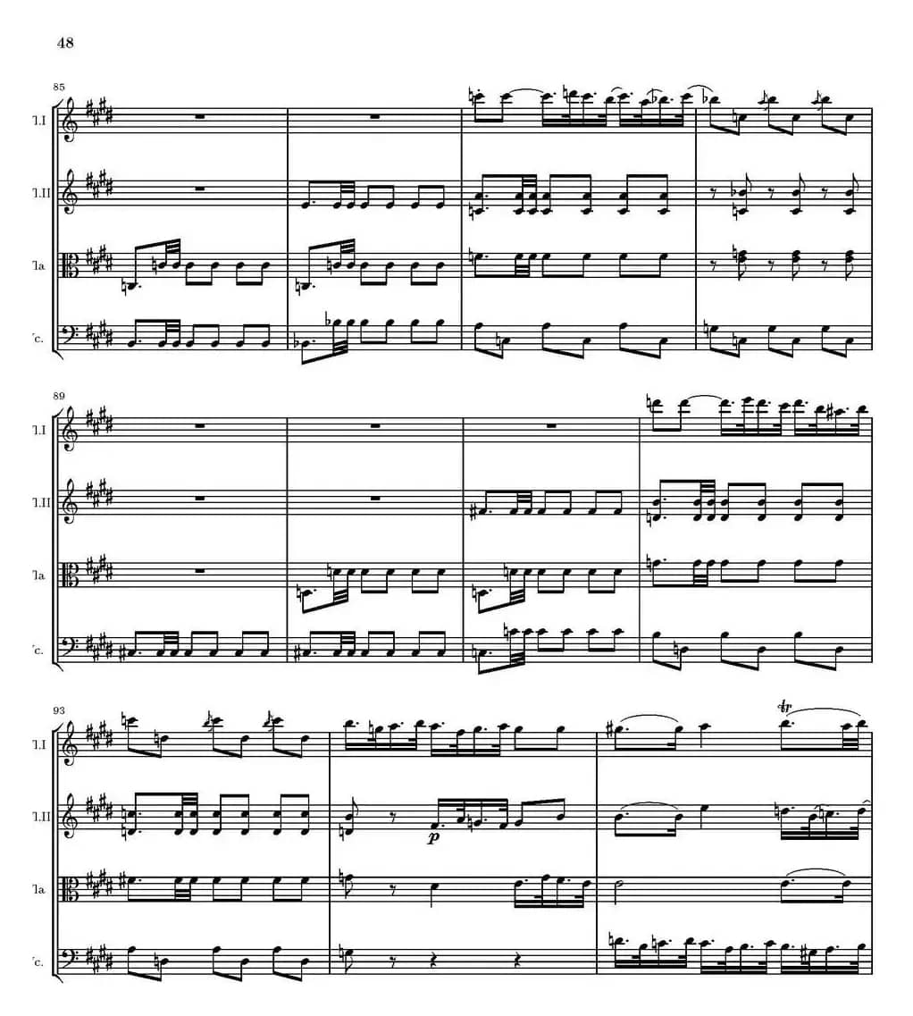 String Quartet nr.18 in E minor（E小调弦乐四重奏、P46-60）