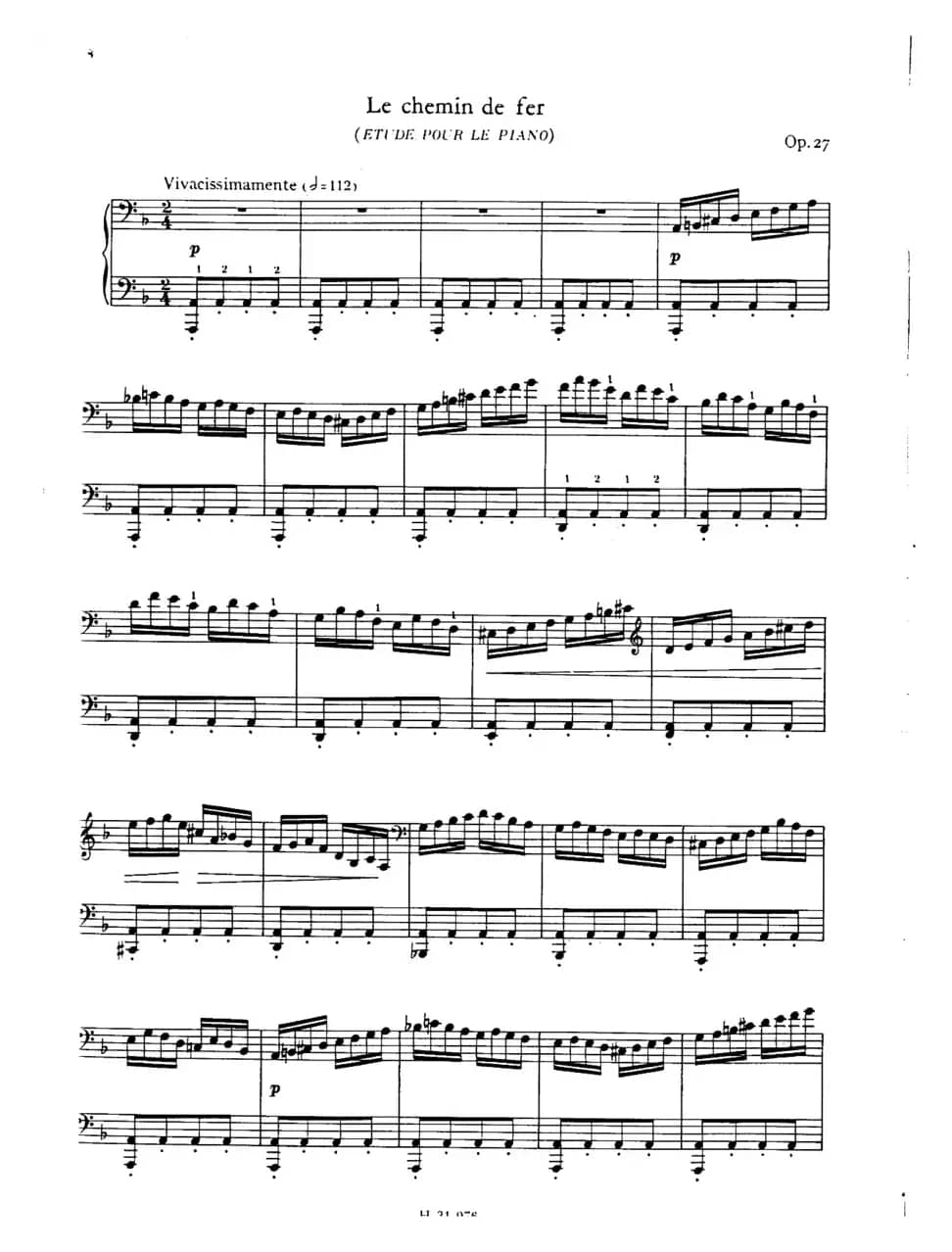 Le chemin de fer Op·27（d小调练习曲·铁路）