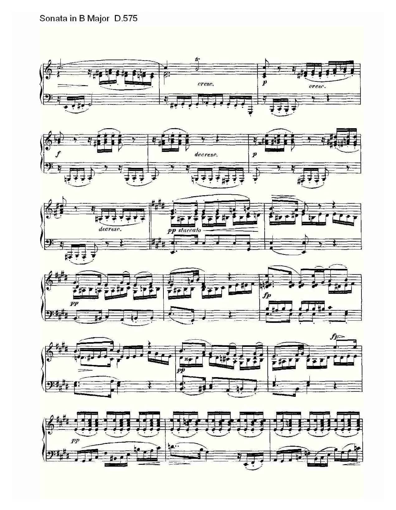 Sonata in B Major D.575（B大调奏鸣曲 D.575）