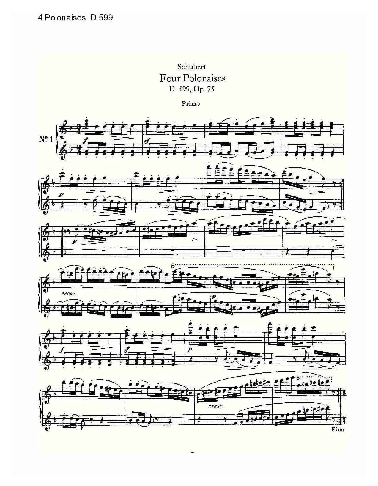 4 Polonaises D.599（４波罗乃兹舞曲 D.599）
