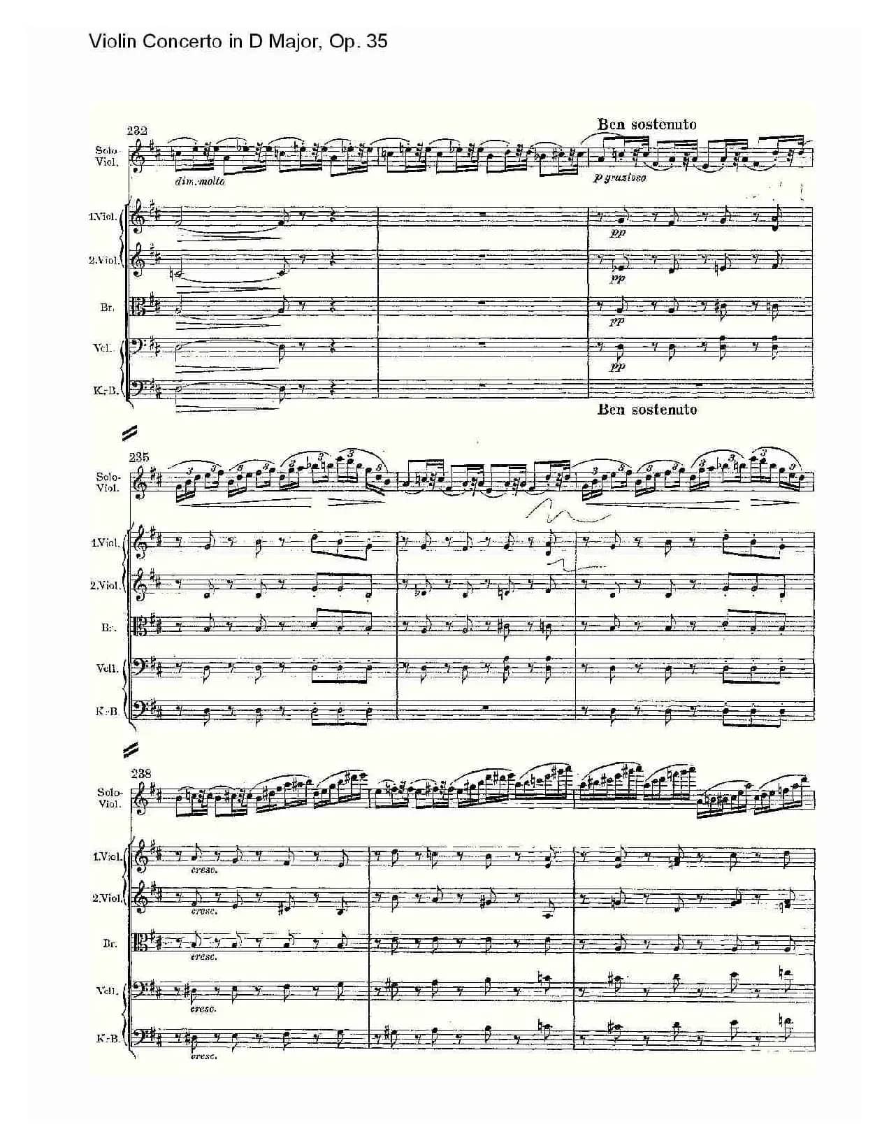 D大调小提琴协奏曲, Op.35第一乐章（二）