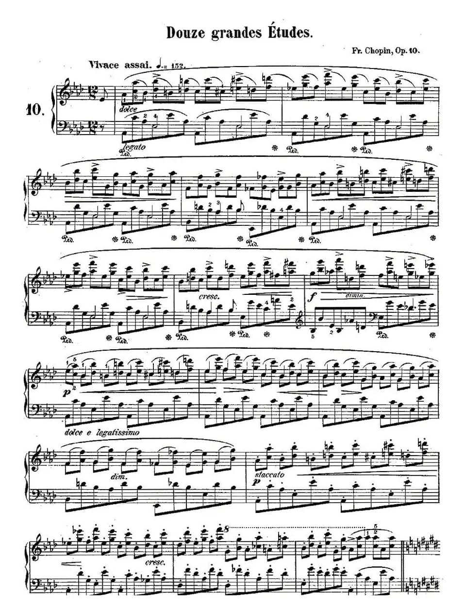 肖邦钢琴练习曲，Op.10之十