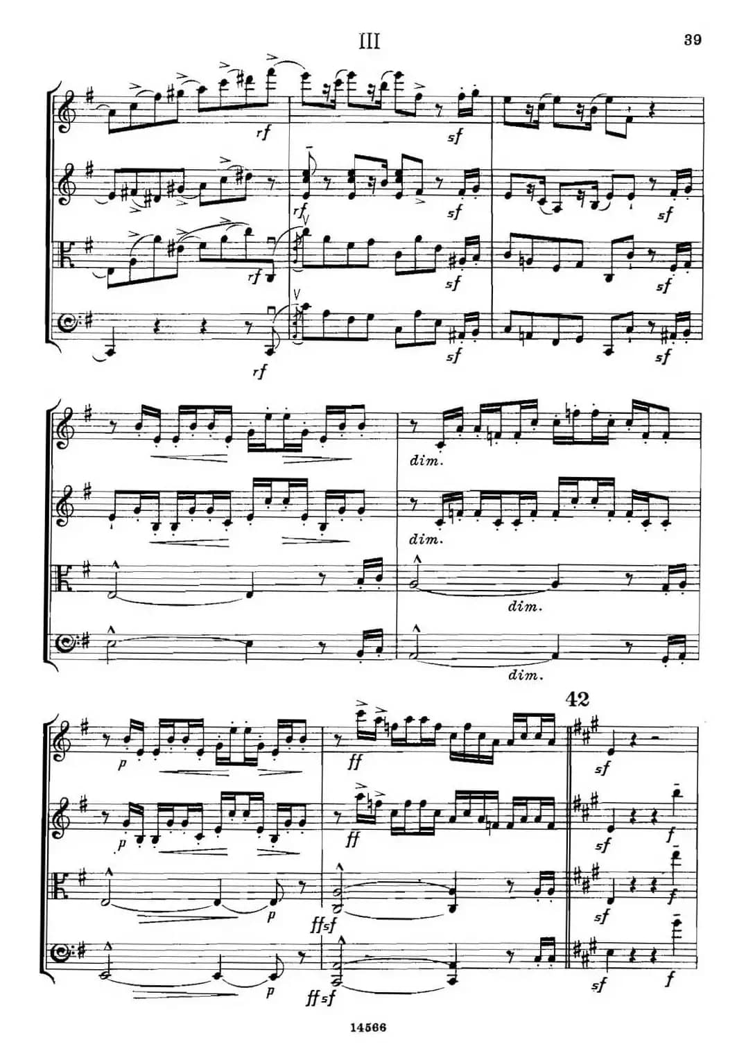 QUARTET Op.83（第三部分）（弦乐四重奏）