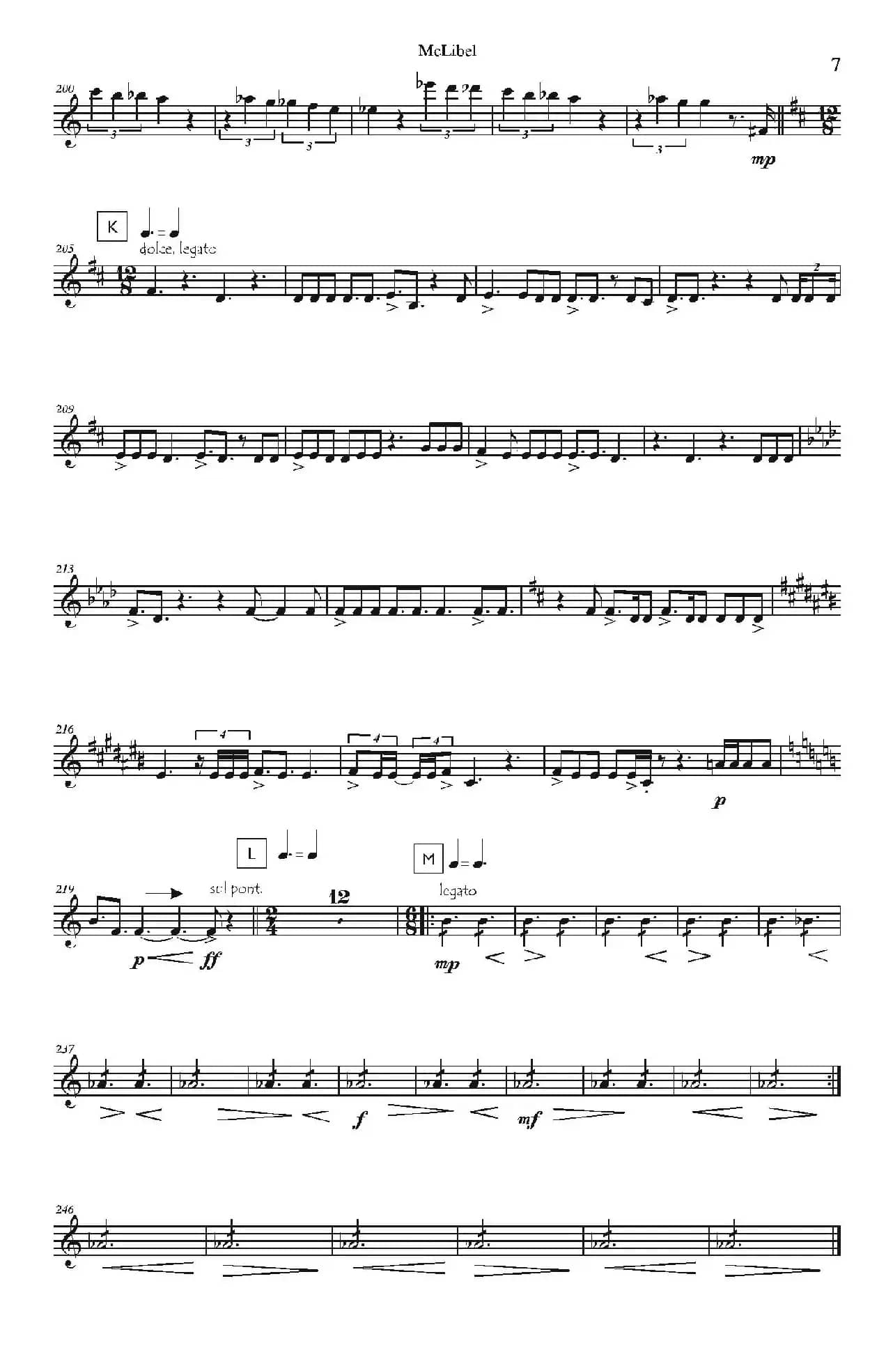 Mclibel（五重奏小提琴分谱）