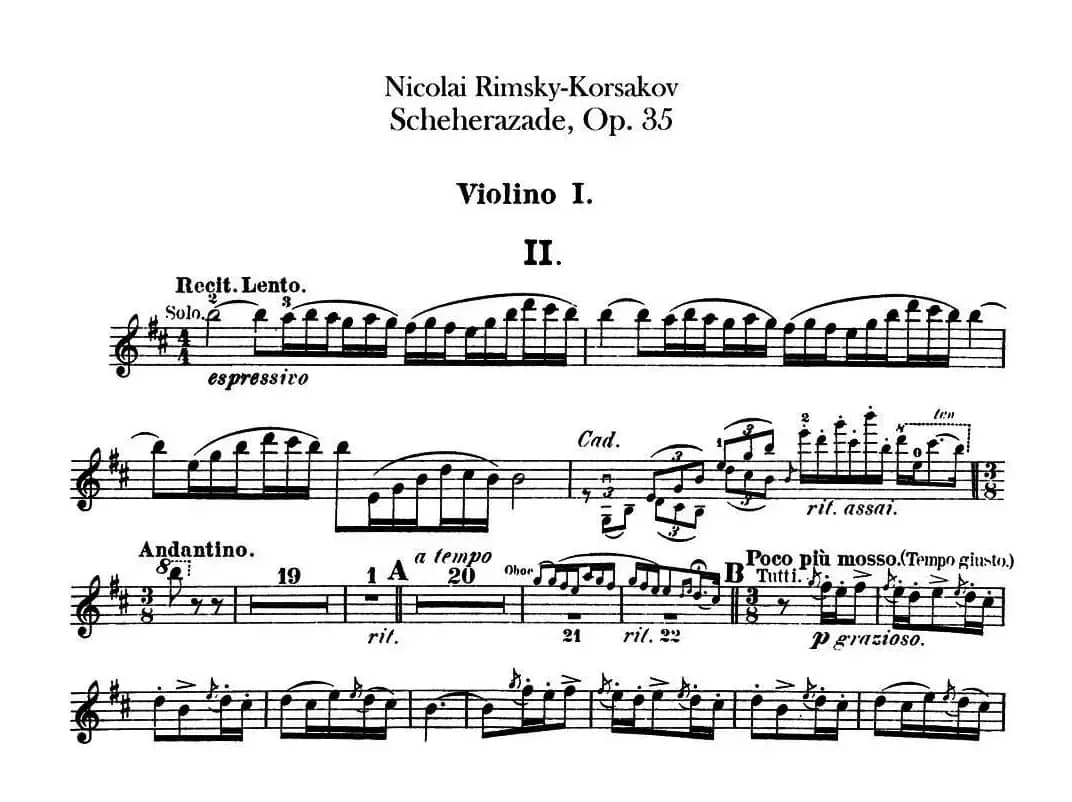 Scheherazade（Ⅱ）Op.35（第一小提琴）