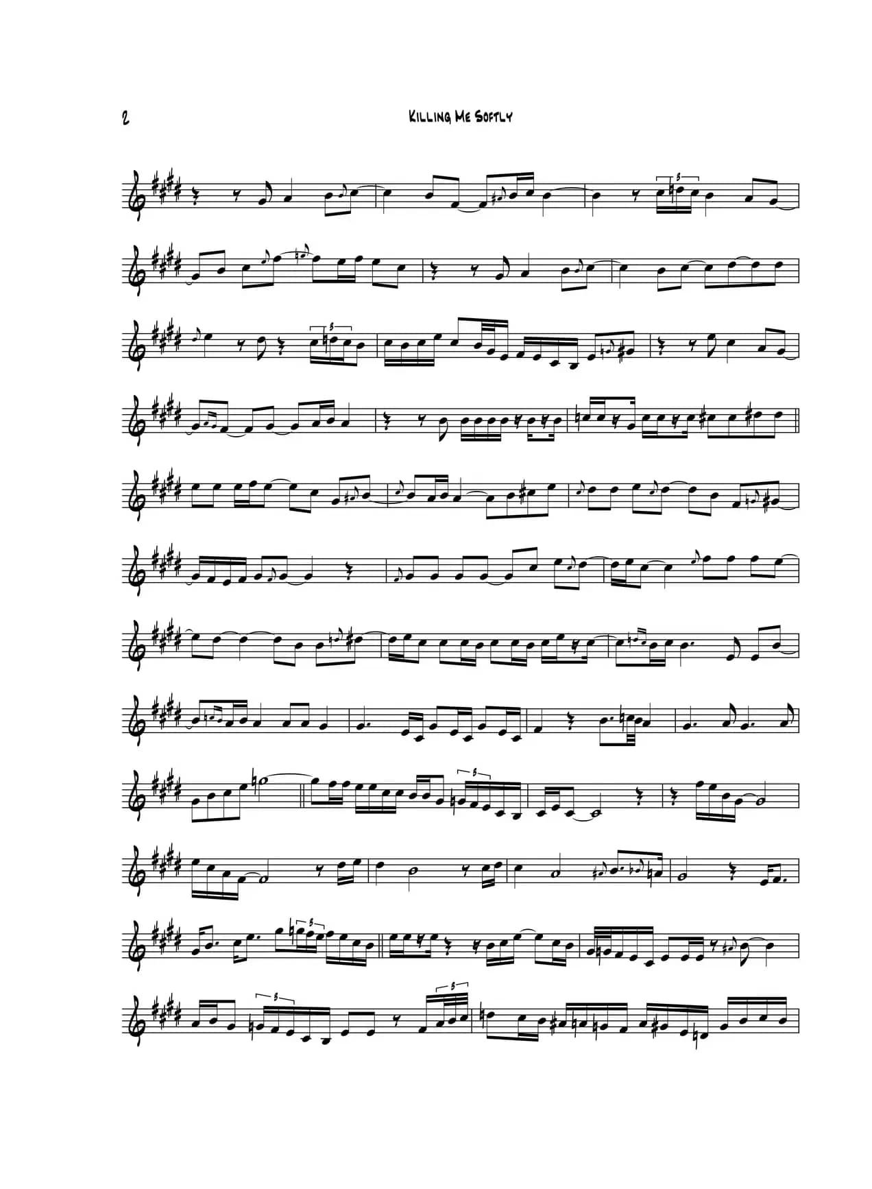 Killing Me Softly（中音萨克斯）