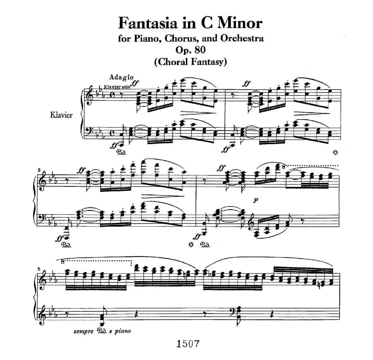Choral Fantasia in c Minor Op.80（c小调合唱幻想曲·钢琴独奏版）