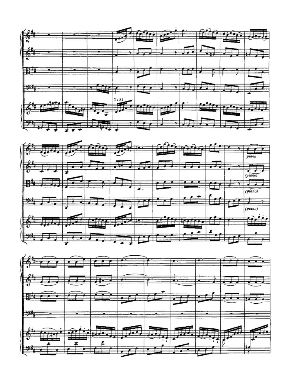 Harpsichd Concerto in D Maj BWV 1054（D大调第三号古钢琴协奏曲·总谱）