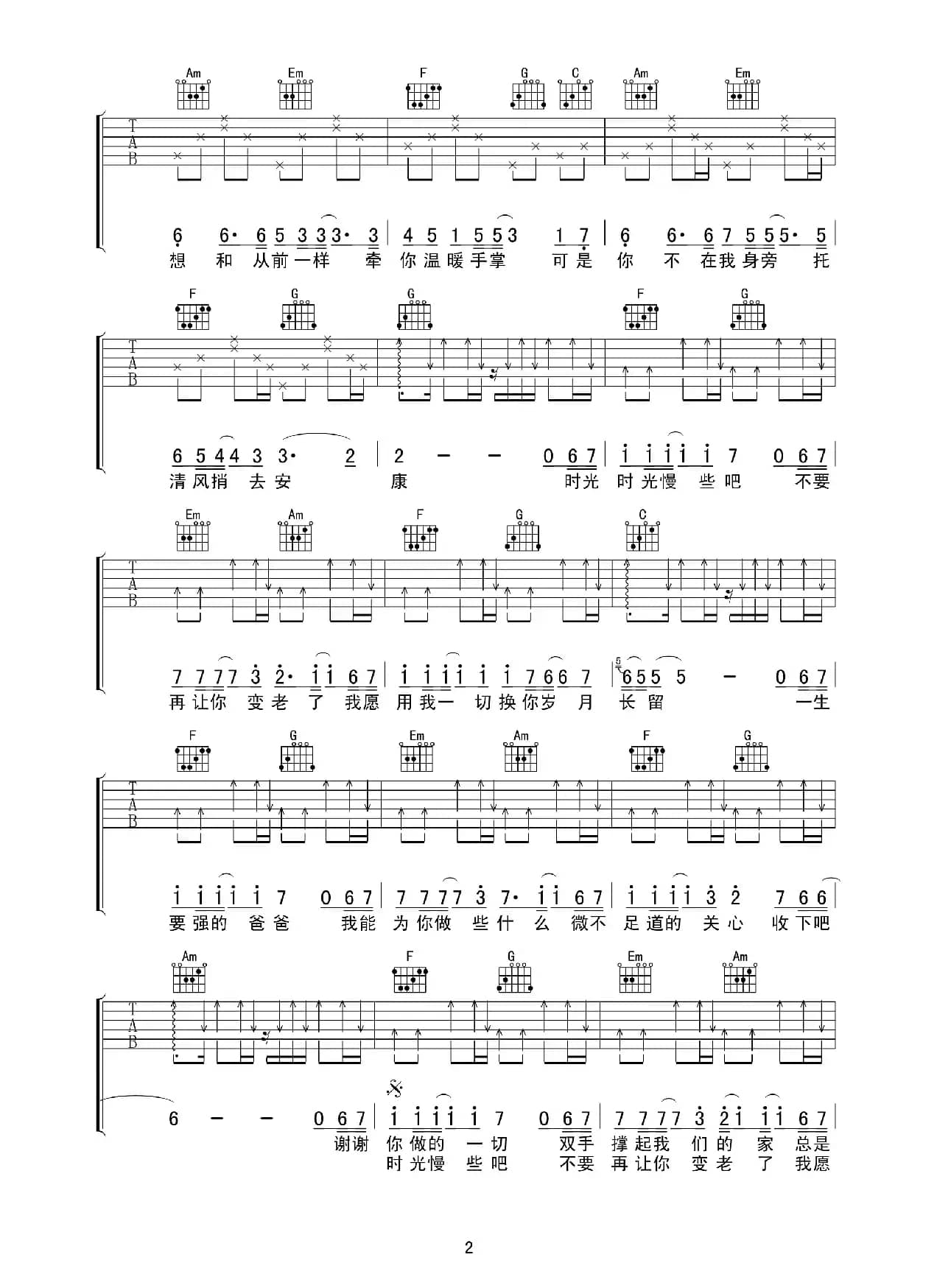 父亲（筷子兄弟 词曲）