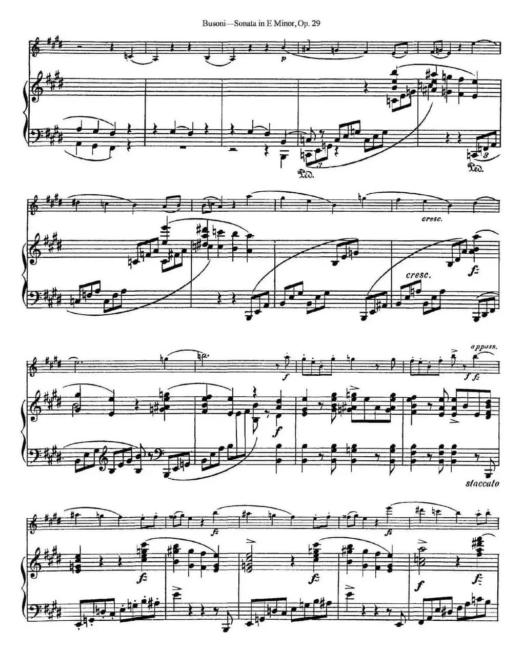 Violin Sonata No.1 in E Minor Op.29（小提琴+钢琴伴奏）