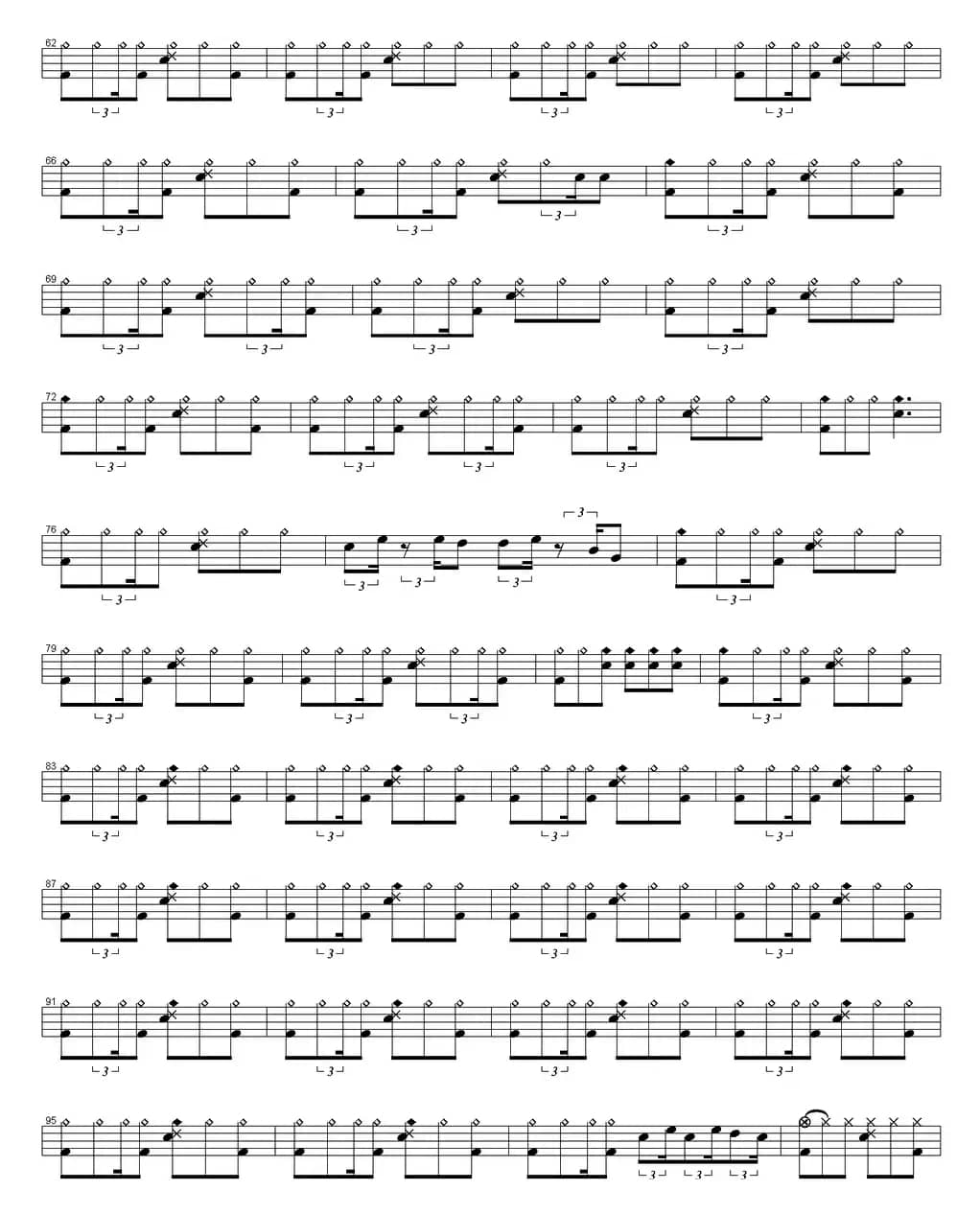 爵士鼓谱：Aerosmith - Crazy