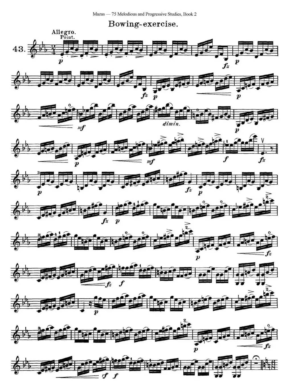 马扎斯小提琴练习曲 Op.36 第二册 华丽练习曲（43）