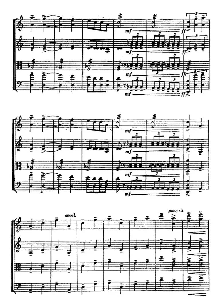 白毛女（弦乐四重奏 总谱）