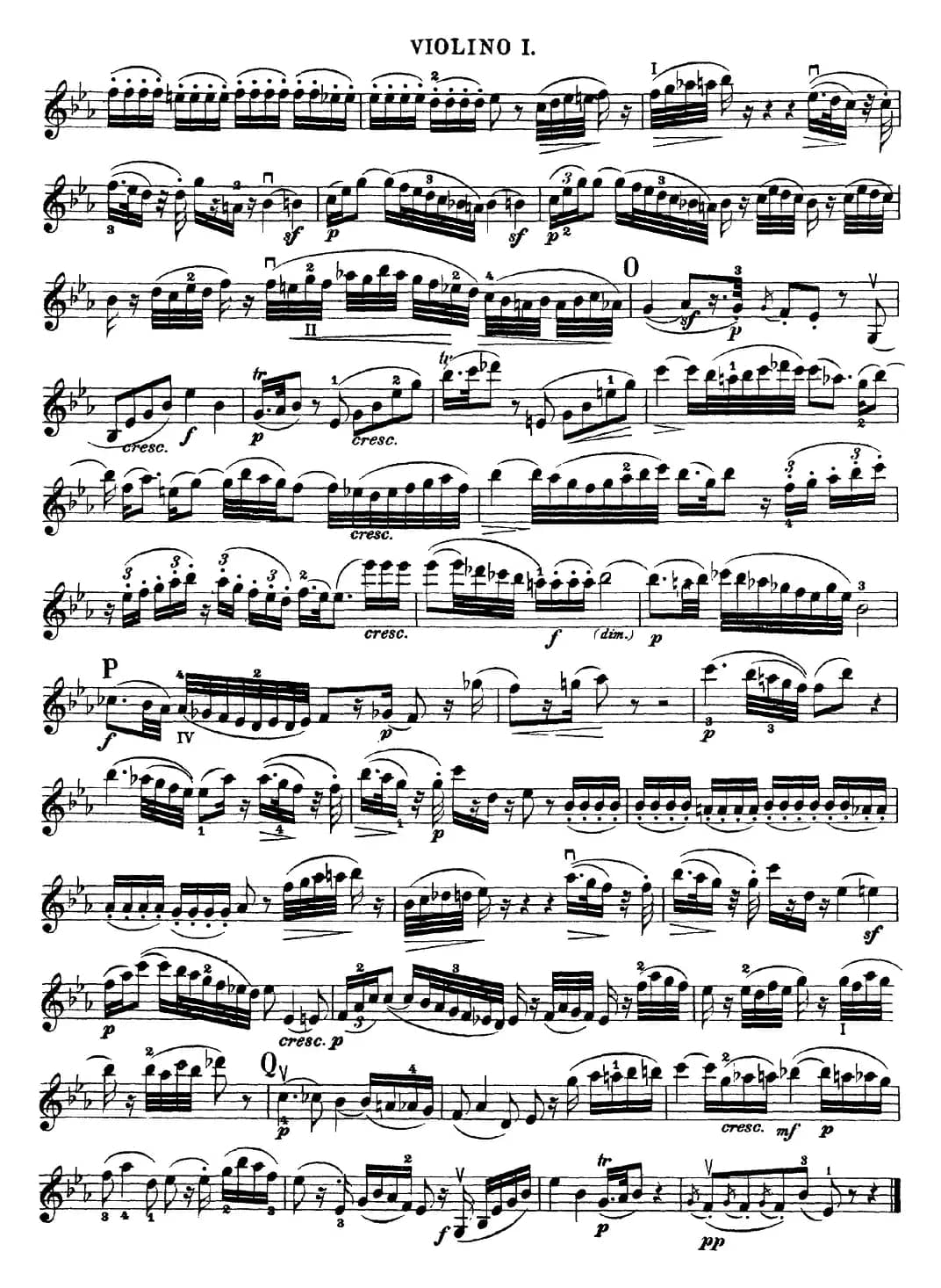 Mozart《Quartet No.17 in Bb Major,K.458》（Violin 1分谱）