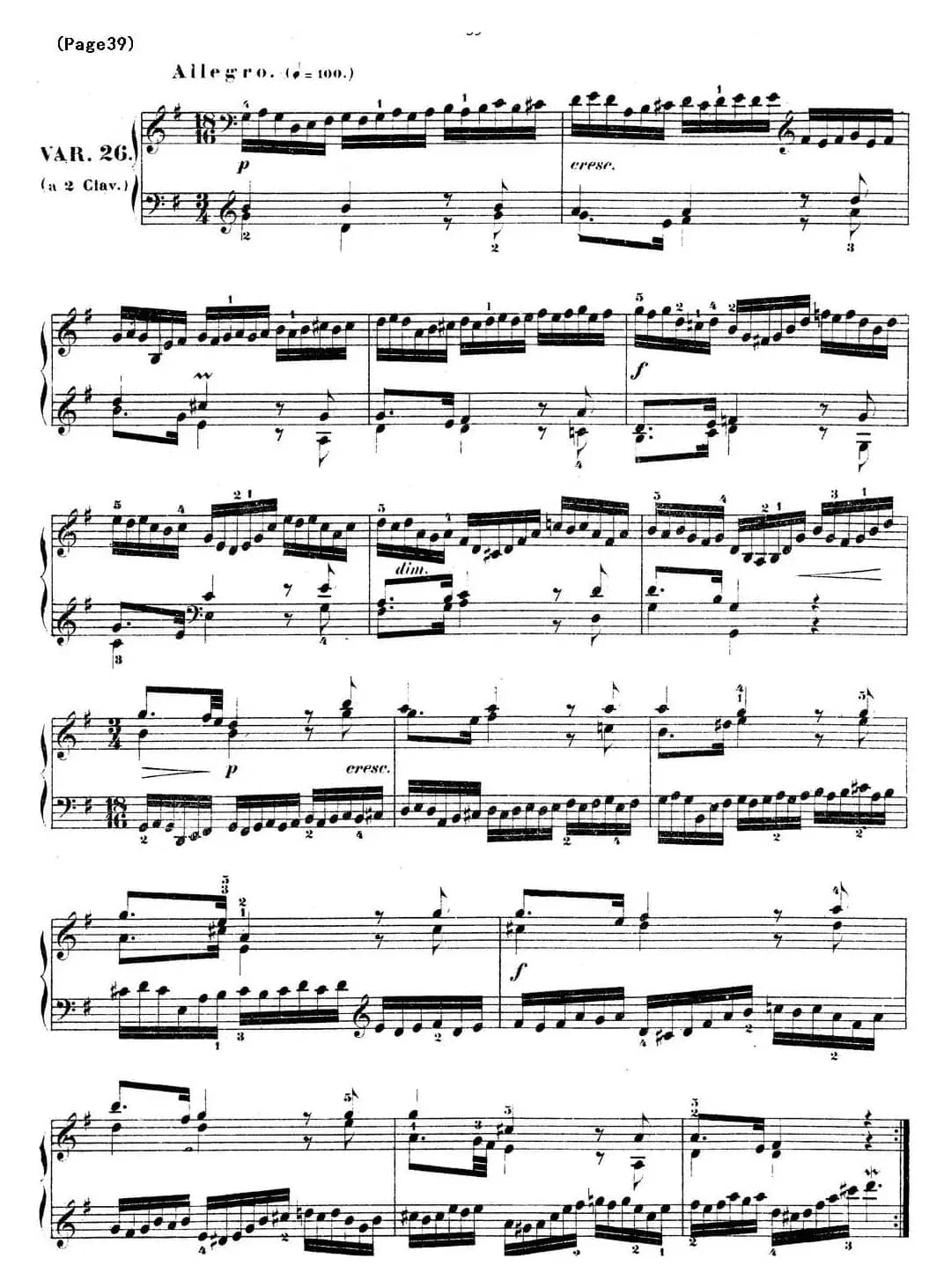 哥德堡变奏曲 巴赫 Goldberg Variationen BWV988