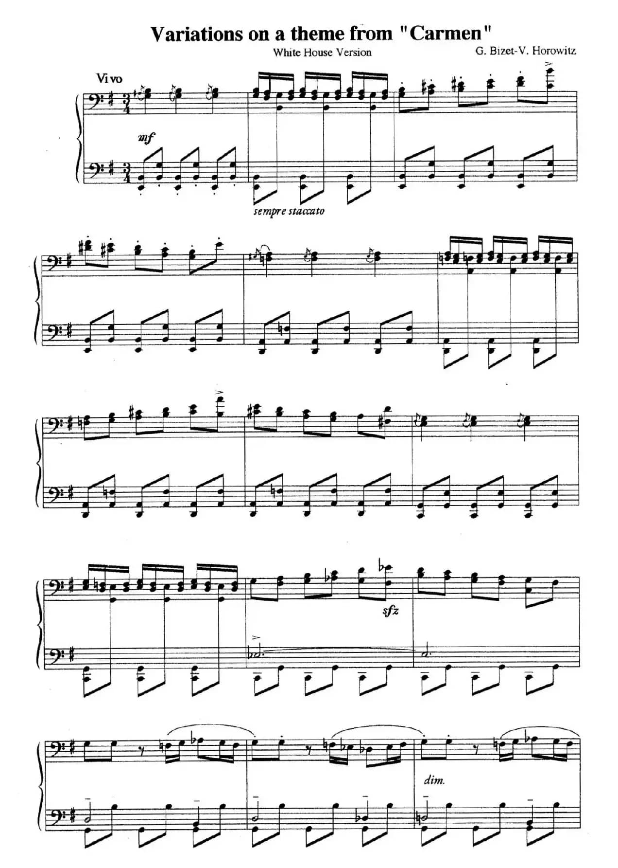 Carmen Variations 12 Pieces(12首卡门主题变奏曲·11)