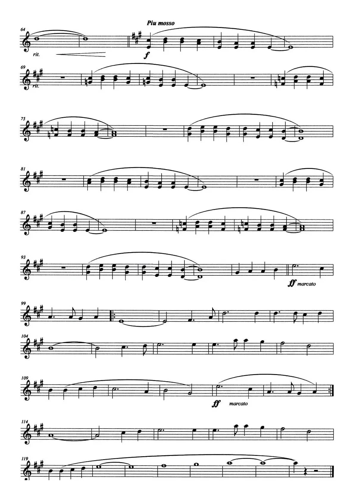 和平之花绽放（器乐曲主旋律、五线谱）