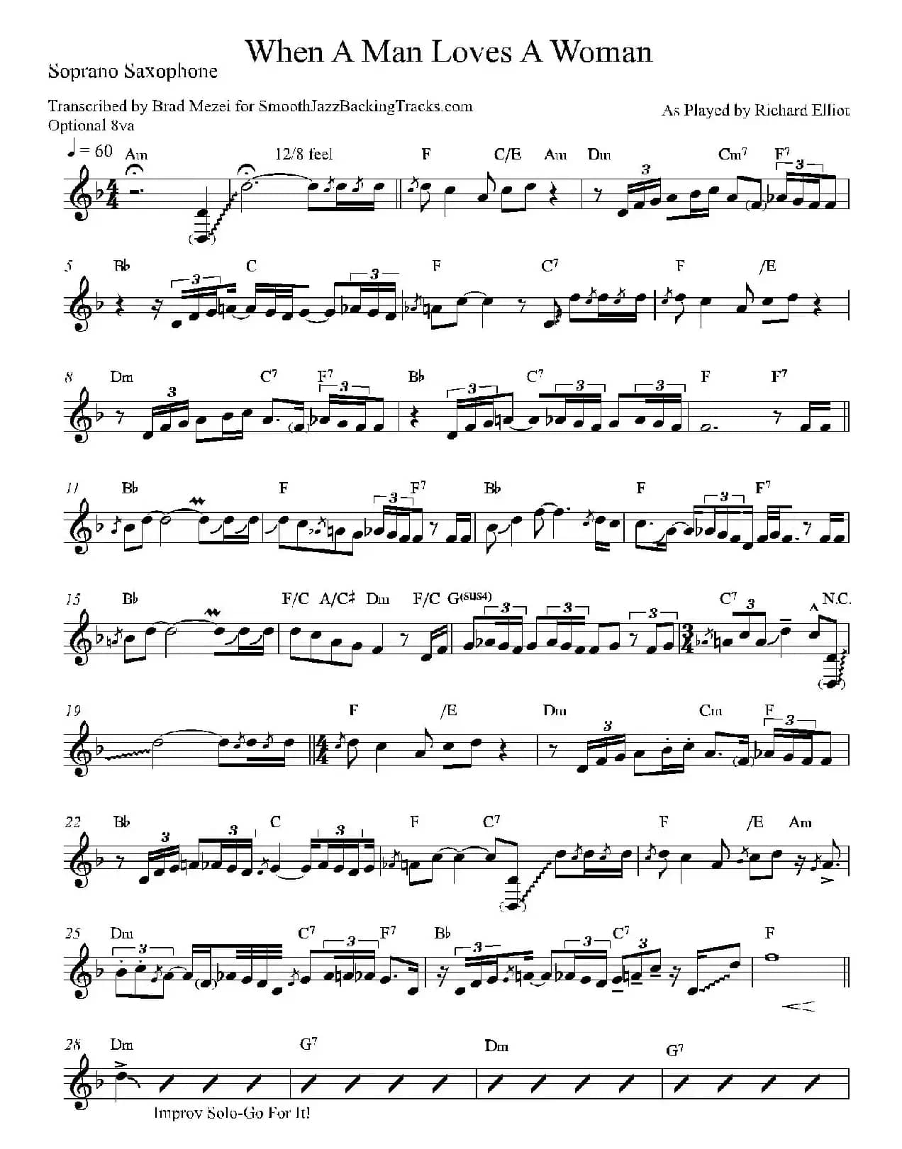 When A Man Loves A Woman（高音萨克斯）