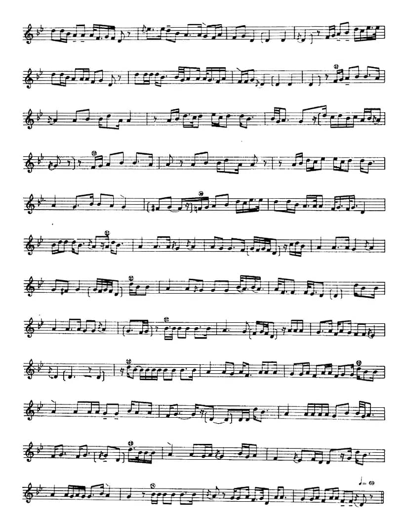 十二木卡姆：Ⅸ 巴雅特木卡姆 419——430（主旋律谱）