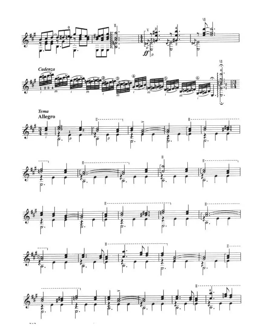 古典吉他考级十级外国乐曲A组（3、威尼斯狂欢节主题与变奏）