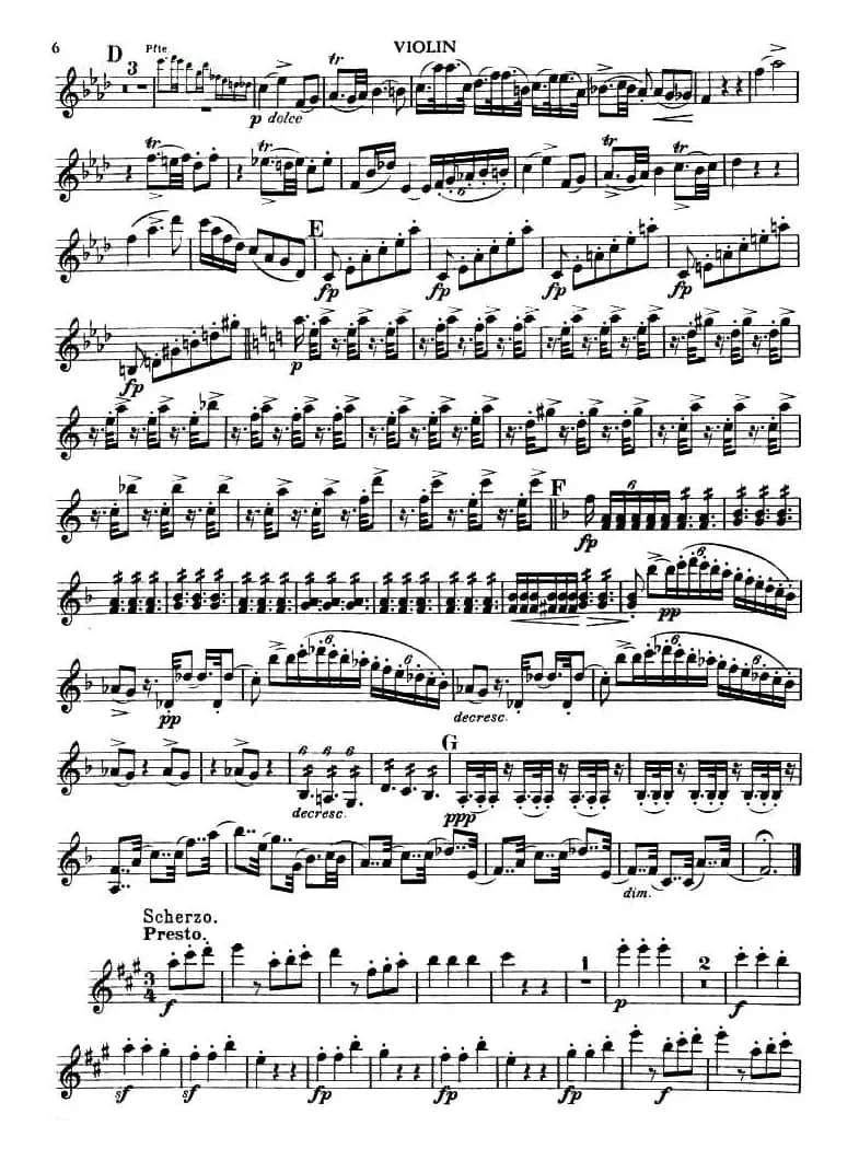 TROUT QUINTET（鳟鱼五重奏）（小提琴分谱）