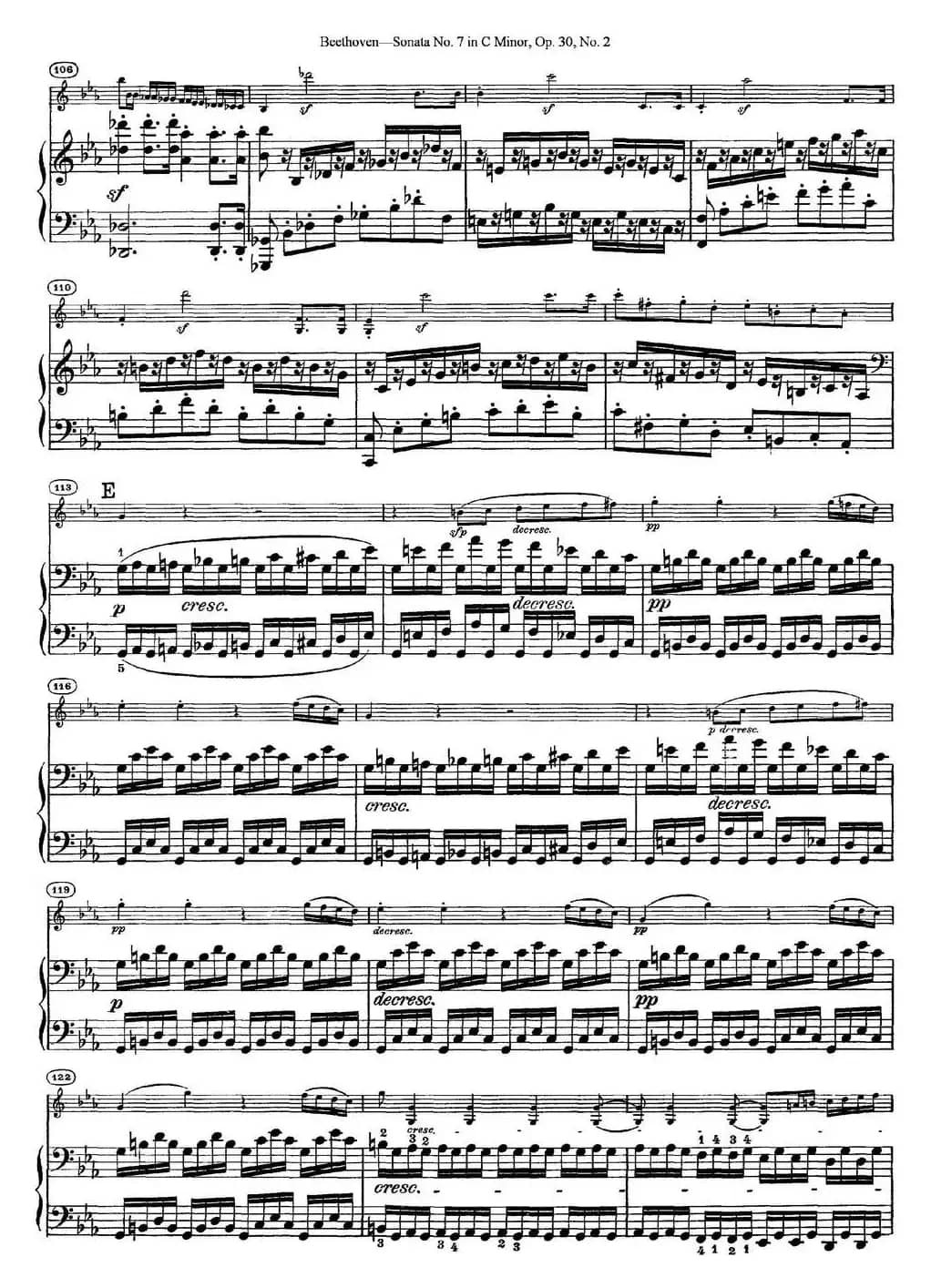 Violin Sonata No.7 in C Minor Op.30 No.2（小提琴+钢琴伴奏）