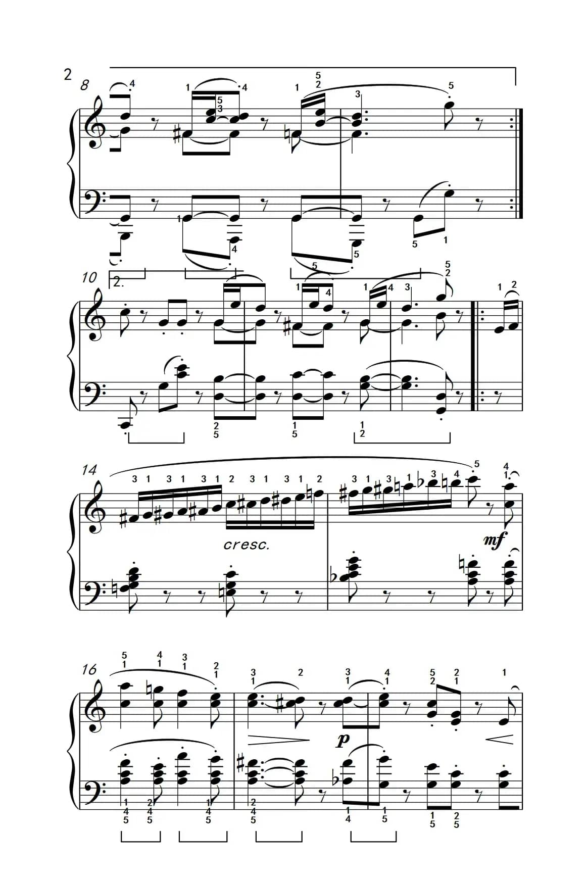 第六级 1.小精灵舞曲（中央音乐学院 钢琴（业余）考级教程 4-6级）