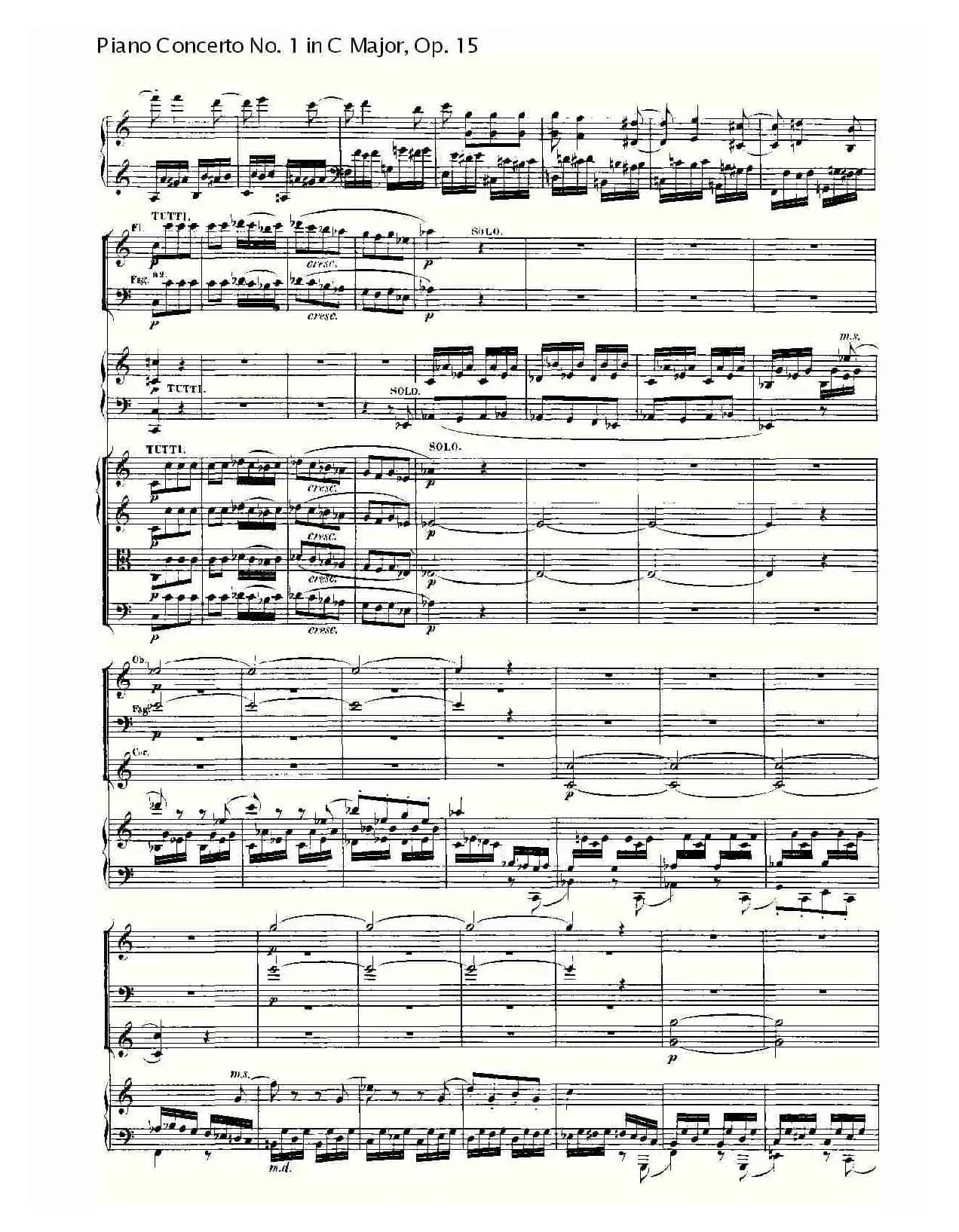 C大调钢琴第一协奏曲 Op.15 第三乐章