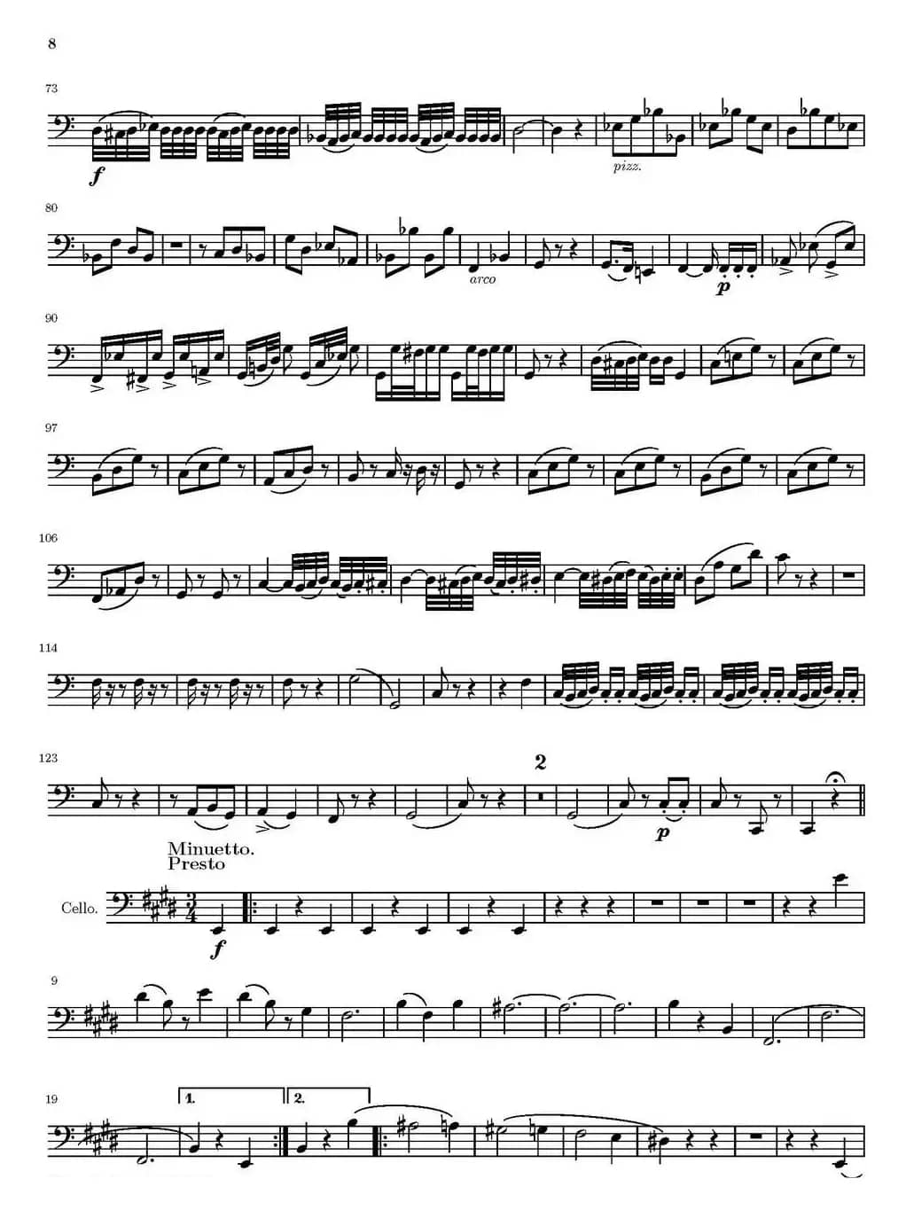 String Quartet nr.18 in E minor（E小调弦乐四重奏）（大提琴分谱）