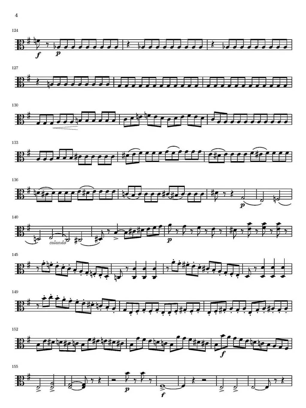 String Quartet nr.18 in E minor（E小调弦乐四重奏）（中提琴分谱）