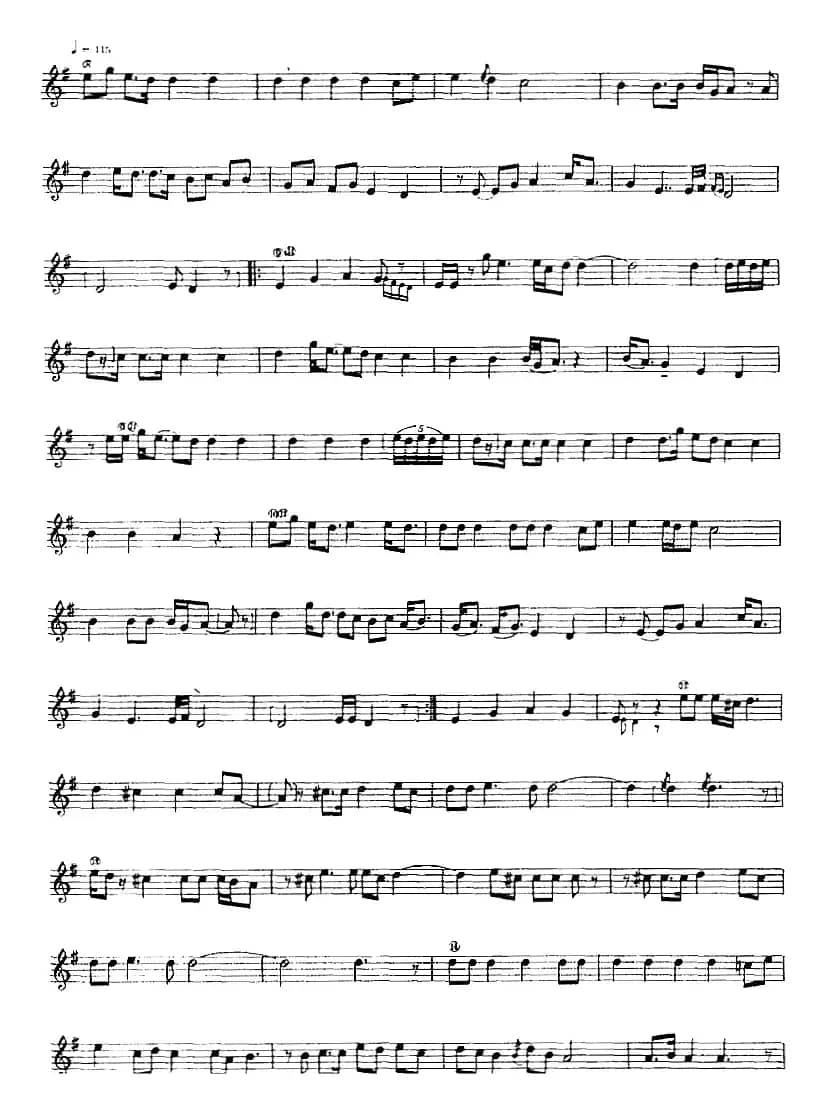 十二木卡姆：Ⅲ 木夏乌热克木卡姆 115——126（主旋律谱）