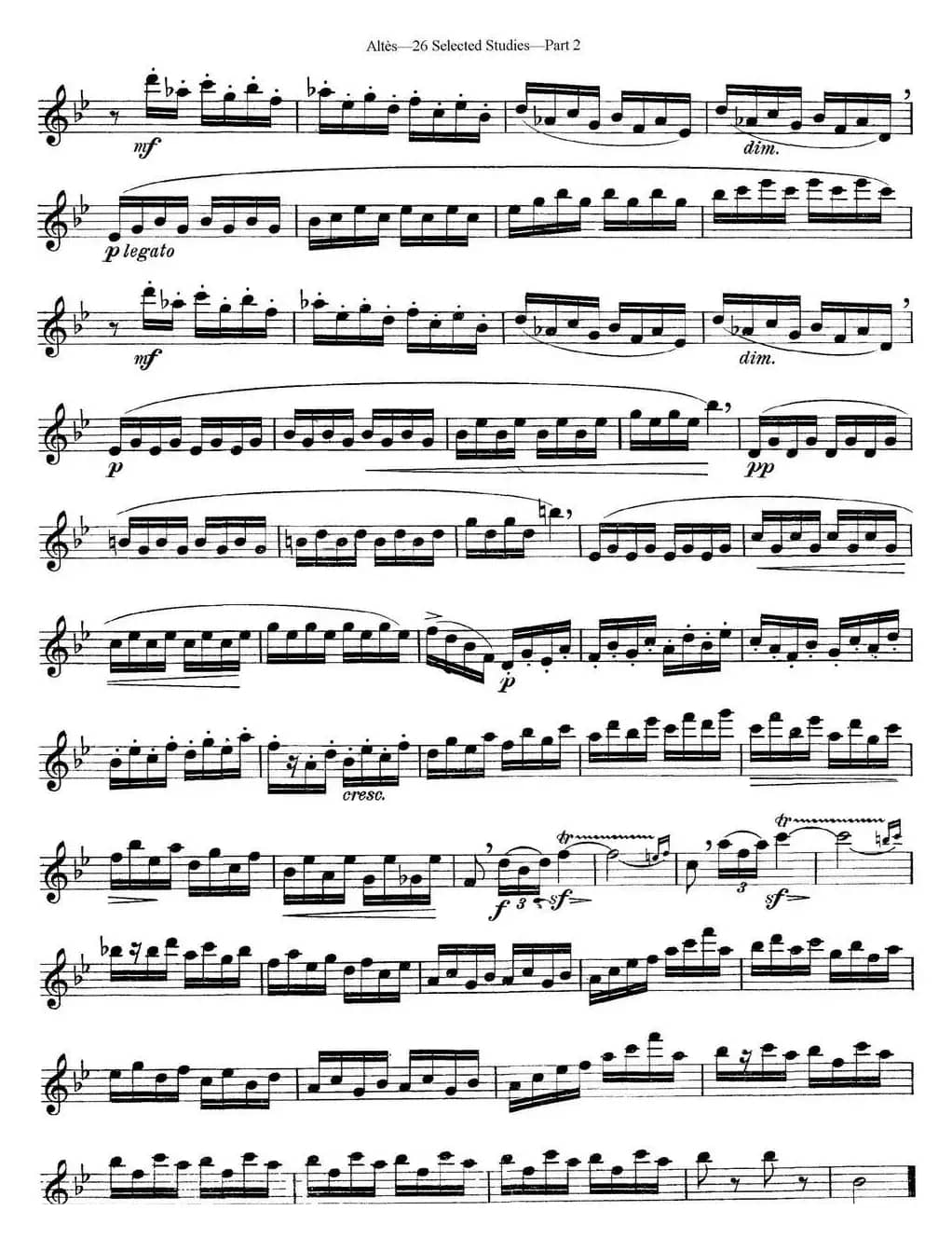 阿尔泰斯26首精选长笛练习曲（NO.23）