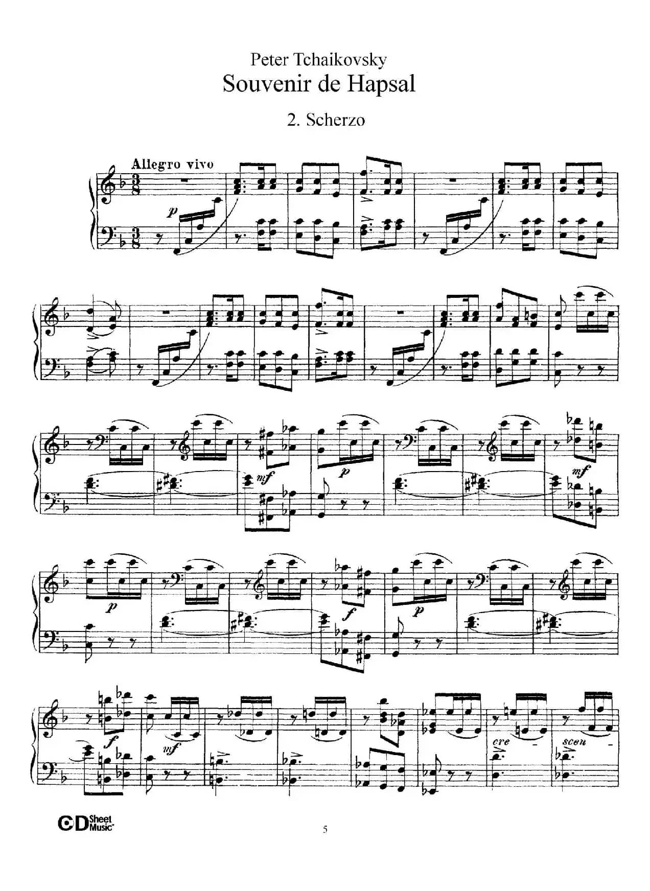 Souvenir de Hapsal Op.2（哈普萨的回忆·2）