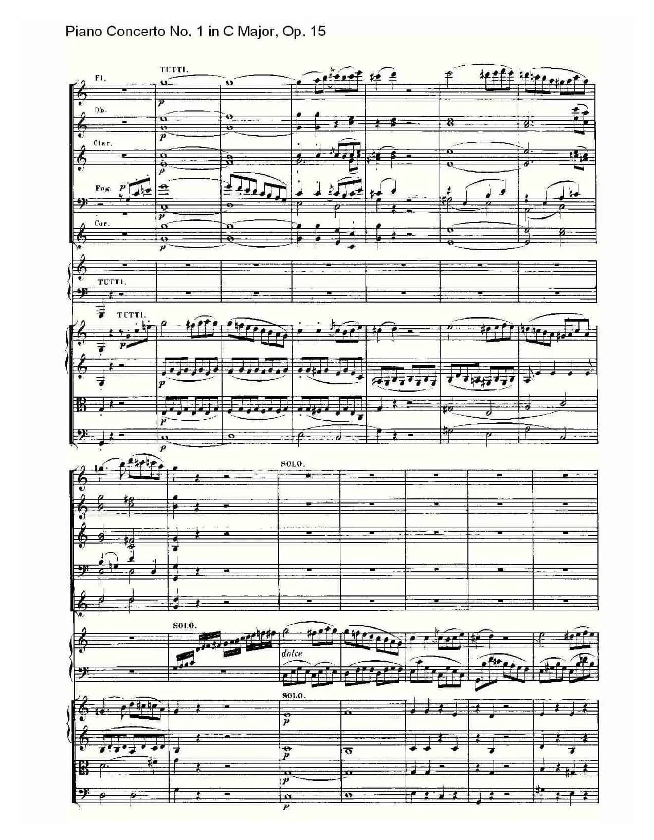 C大调钢琴第一协奏曲 Op.15 第一乐章