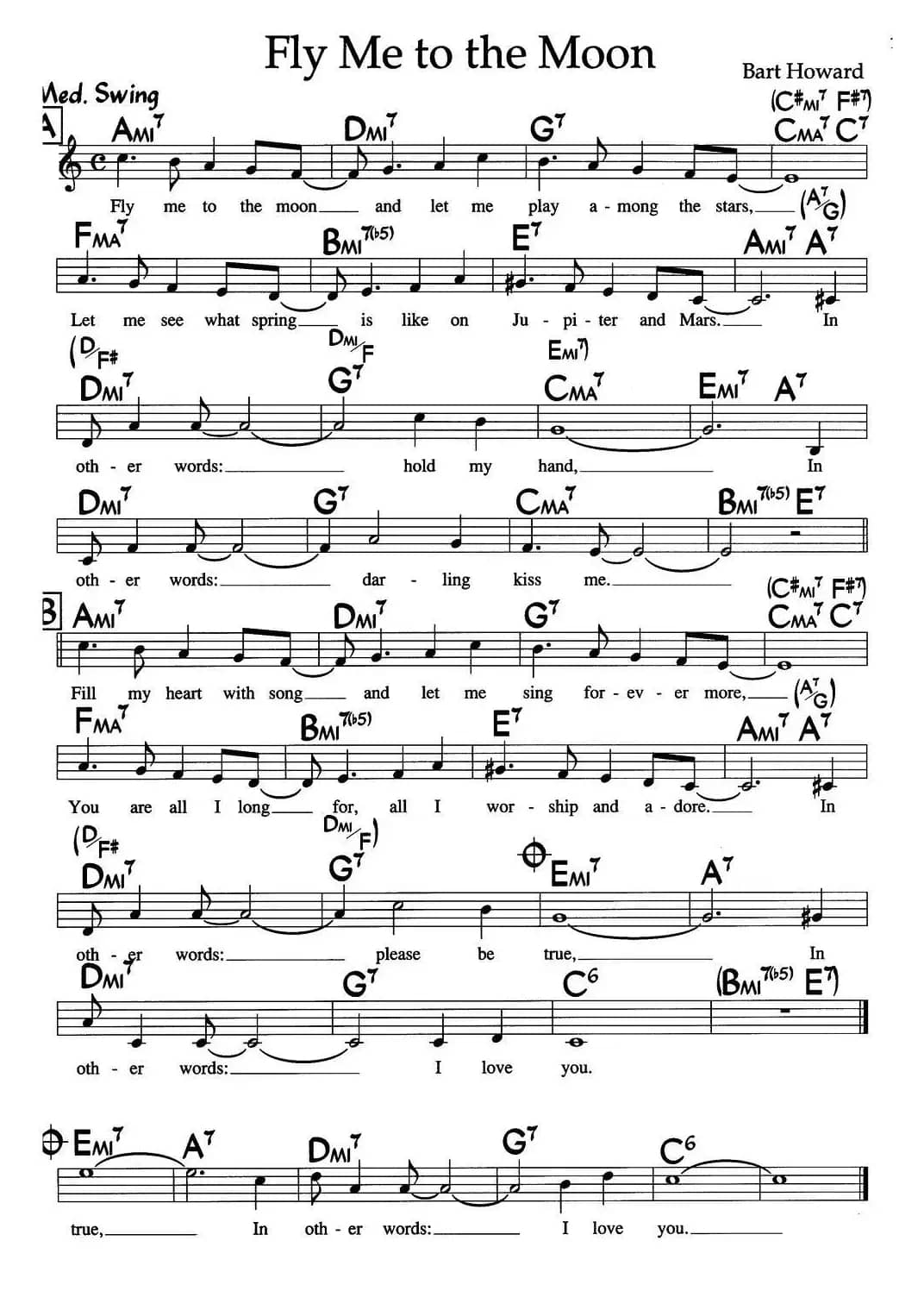 Fly Me to the Moon（带我飞向月球）（爵士钢琴曲）