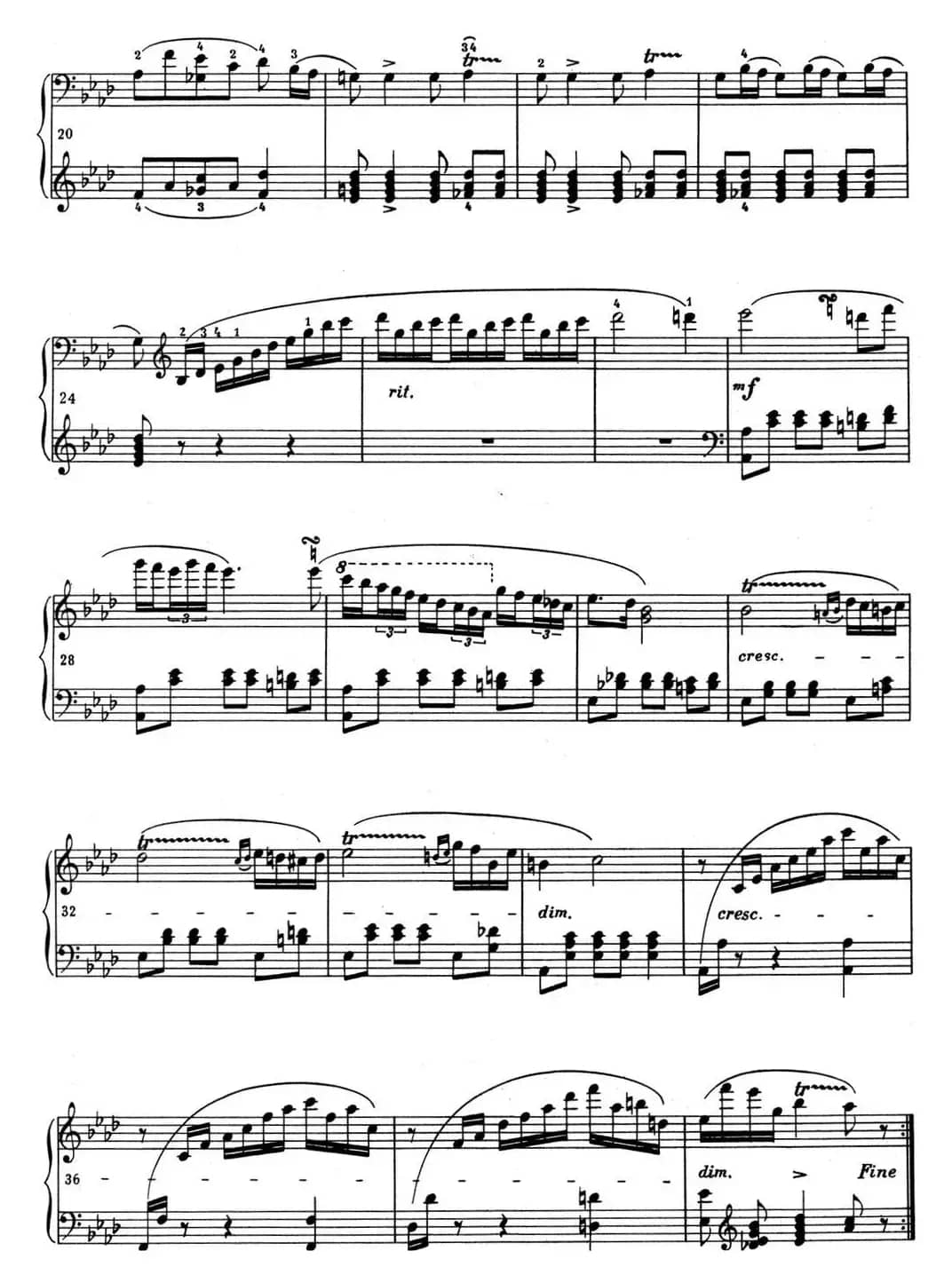 肖邦 波兰舞曲 Op.posth.P.1 No.2 降A大调