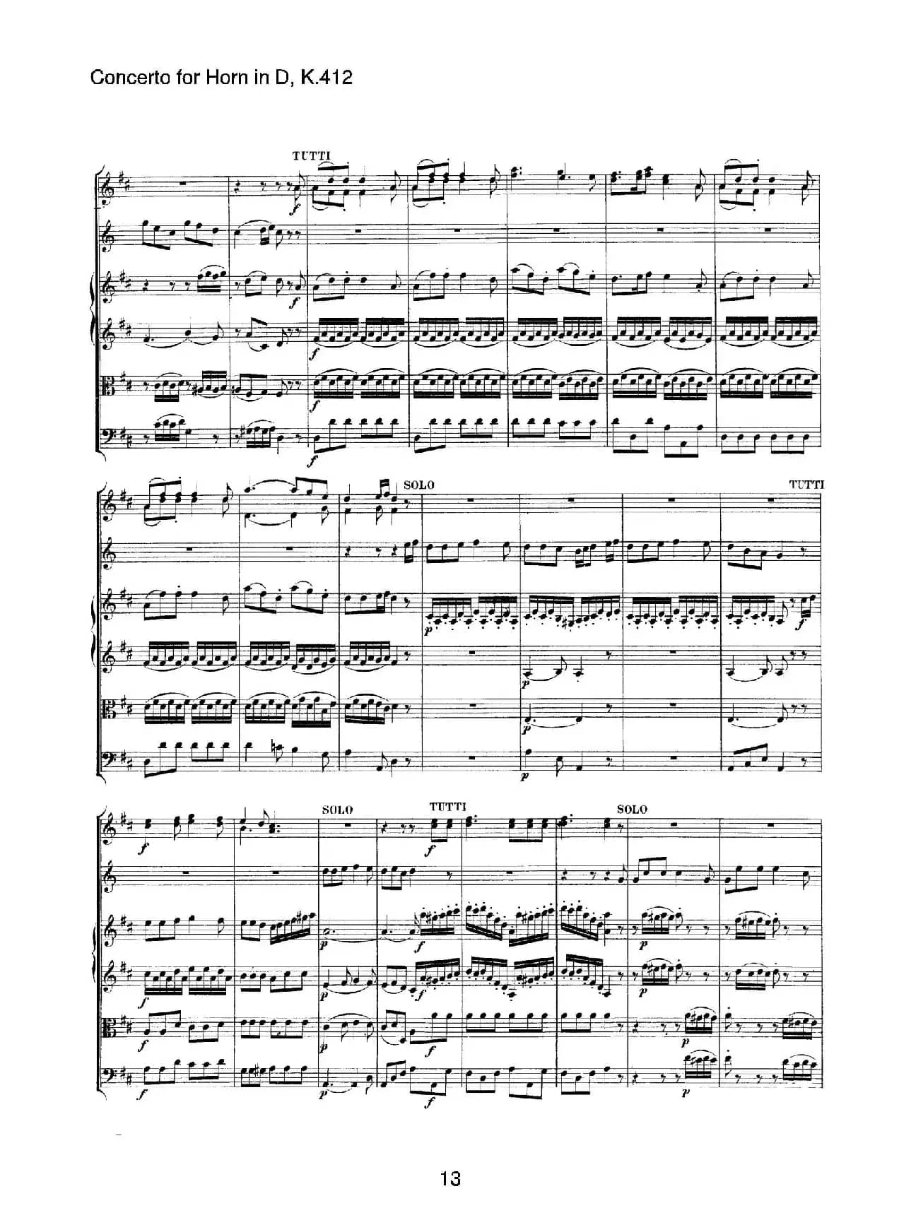Concerto for Horn in D，K.412（D大调第一圆号协奏曲K412号作品）