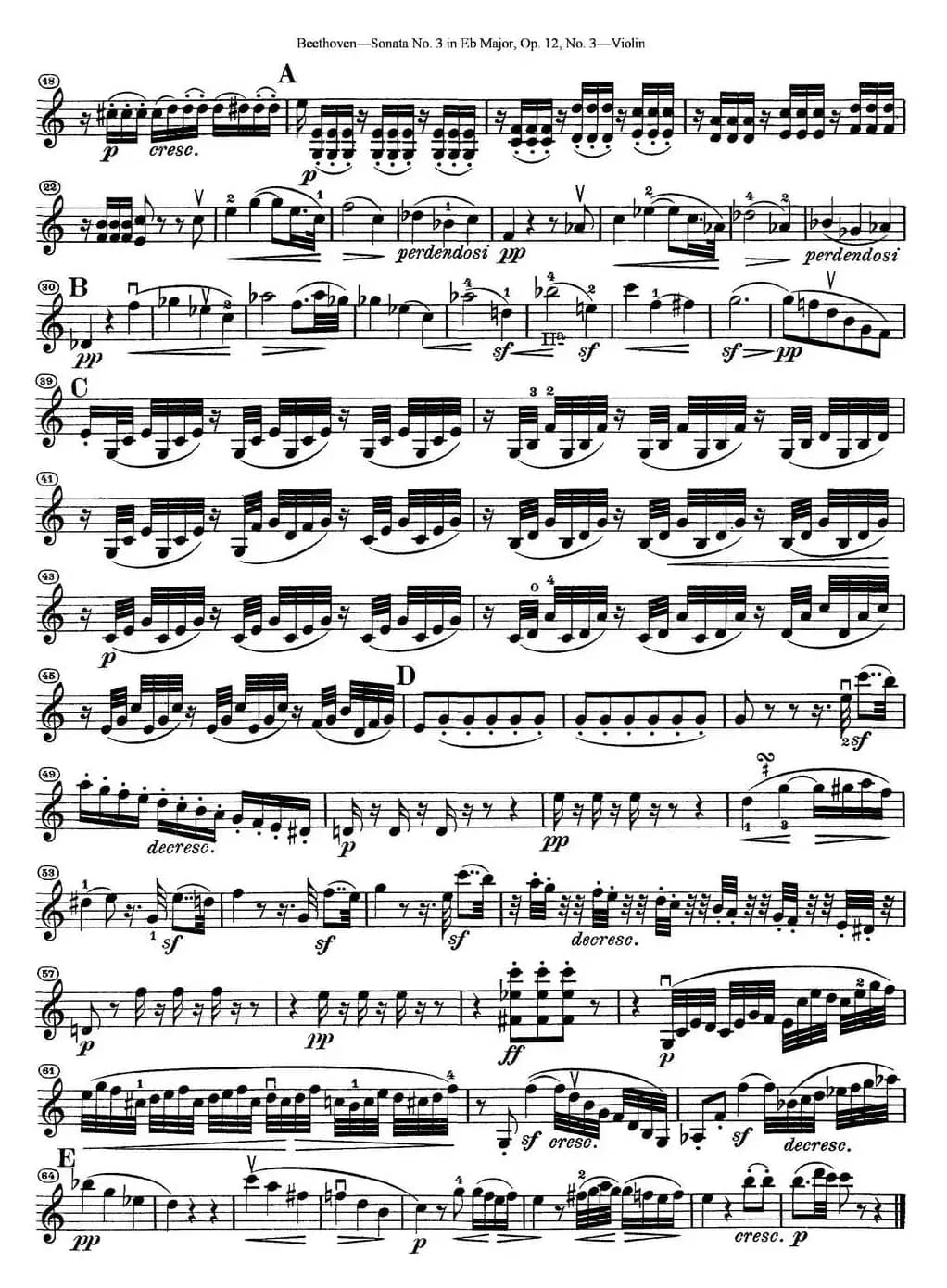Violin Sonata No.3 in Eb Major Op.12 No.3