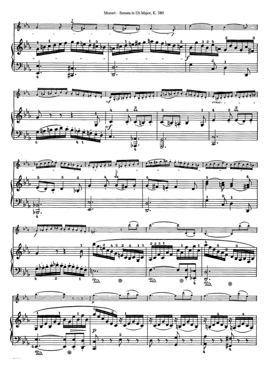 Violin Sonata in Eb Major K.380（小提琴+钢琴伴奏）