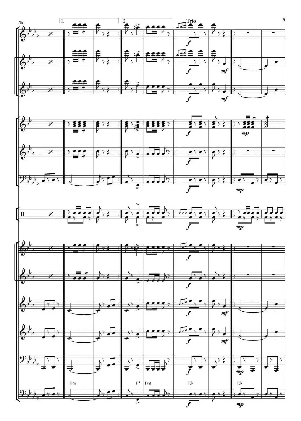 俄罗斯进行曲（marche-834）（合奏、俄罗斯原版谱）